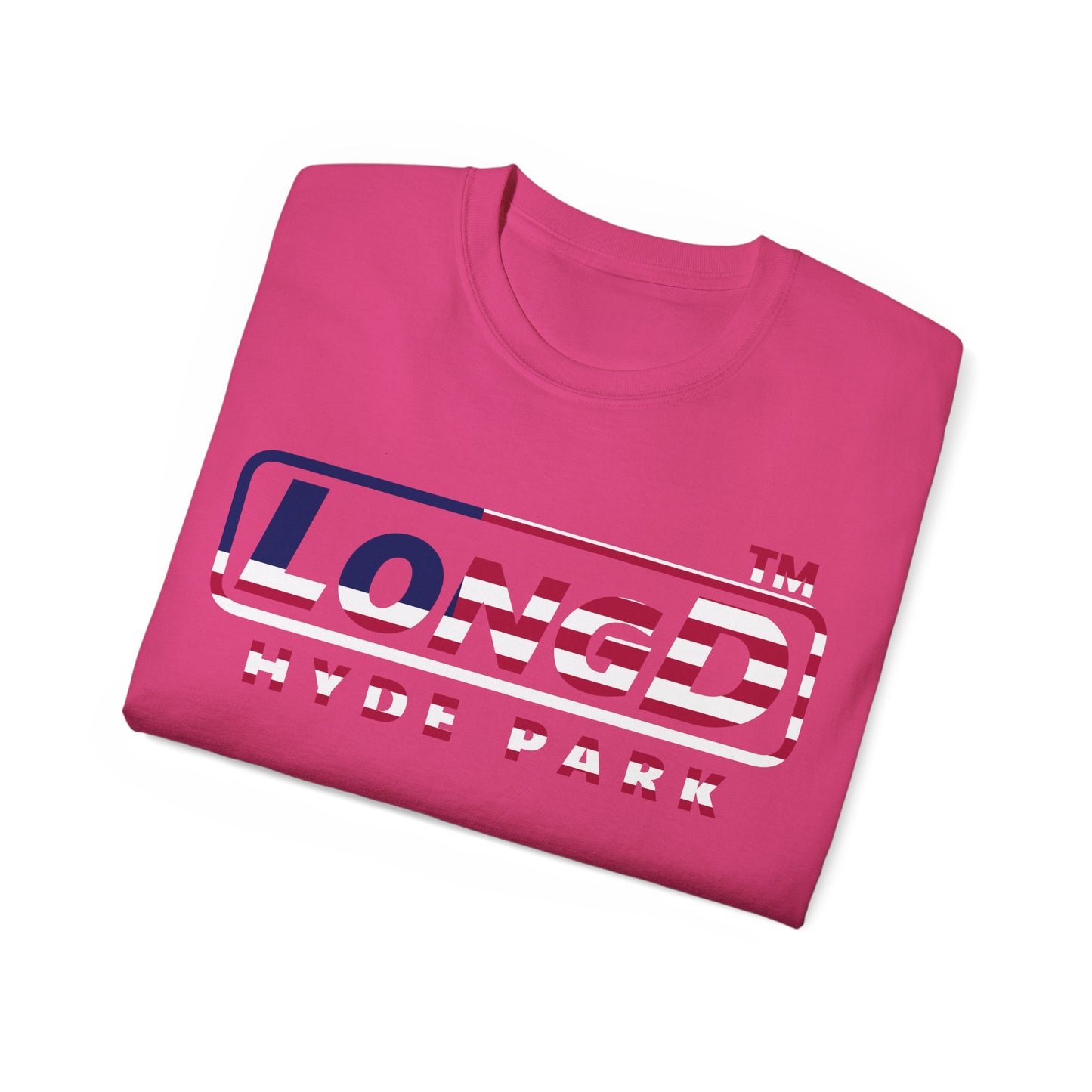 LongD positive flag Hyde Park logo cotton tee (patriotic colors)
