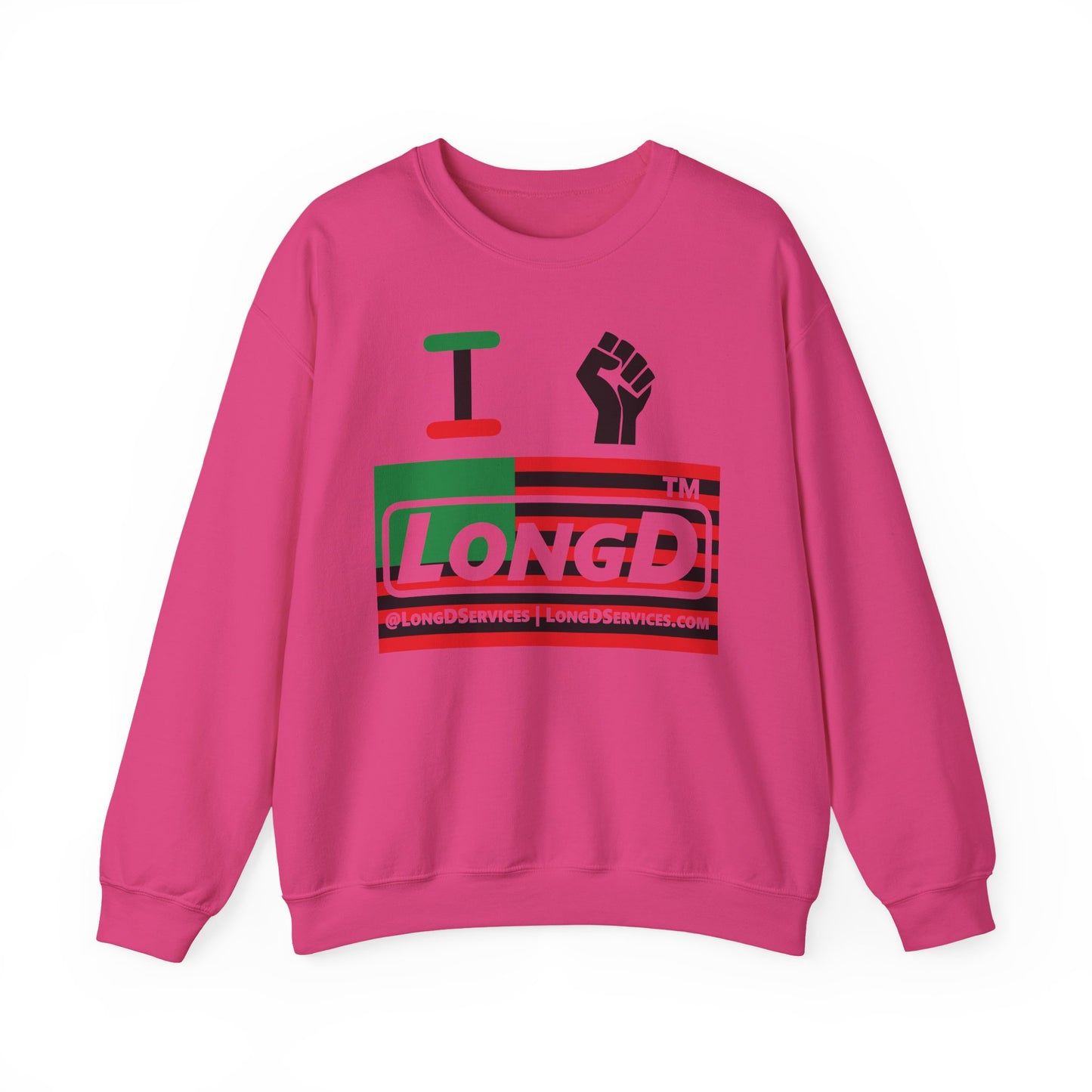 I fist LongD negative flag tag-domain logo crewneck sweatshirt