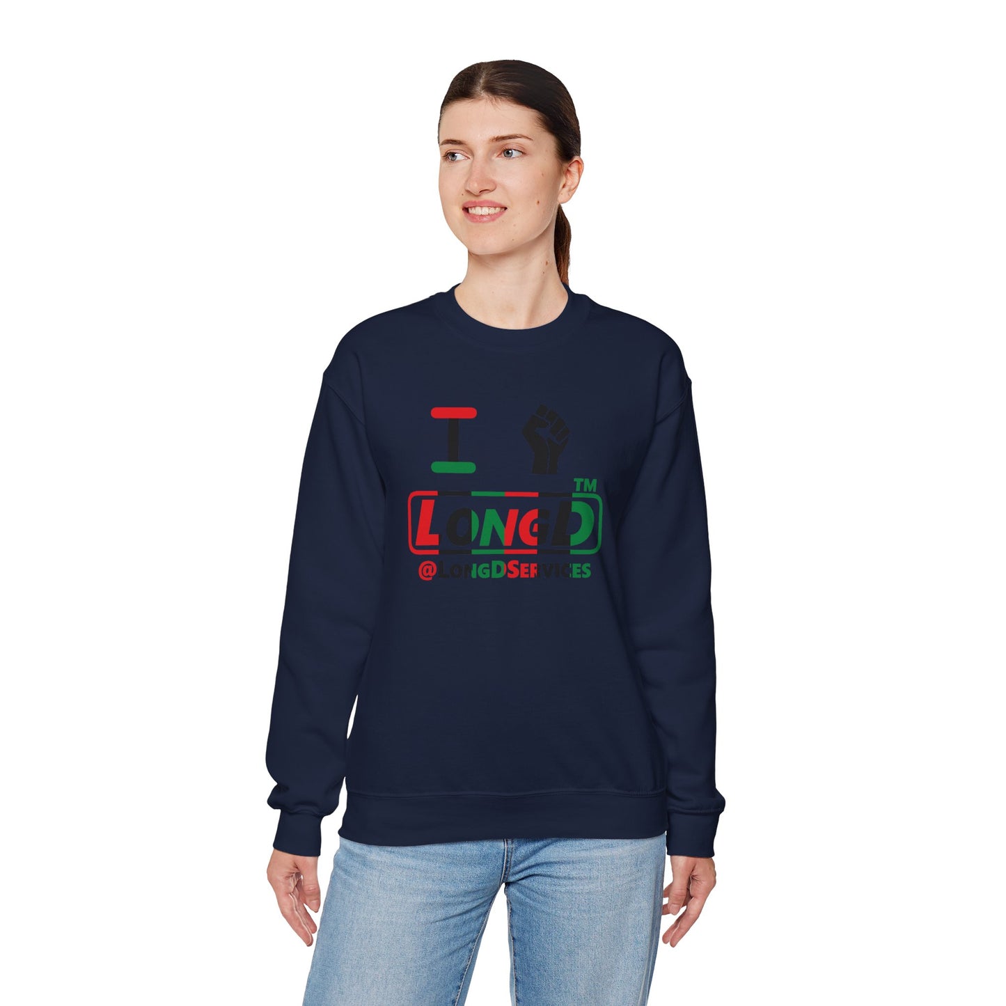 I fist LongD positive vertical 6-striped tag logo crewneck sweatshirt