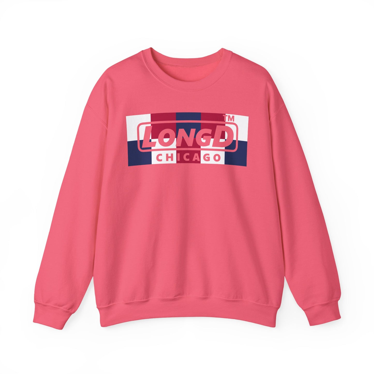 LongD negative 2x5 Chicago logo crewneck sweatshirt (patriotic colors)
