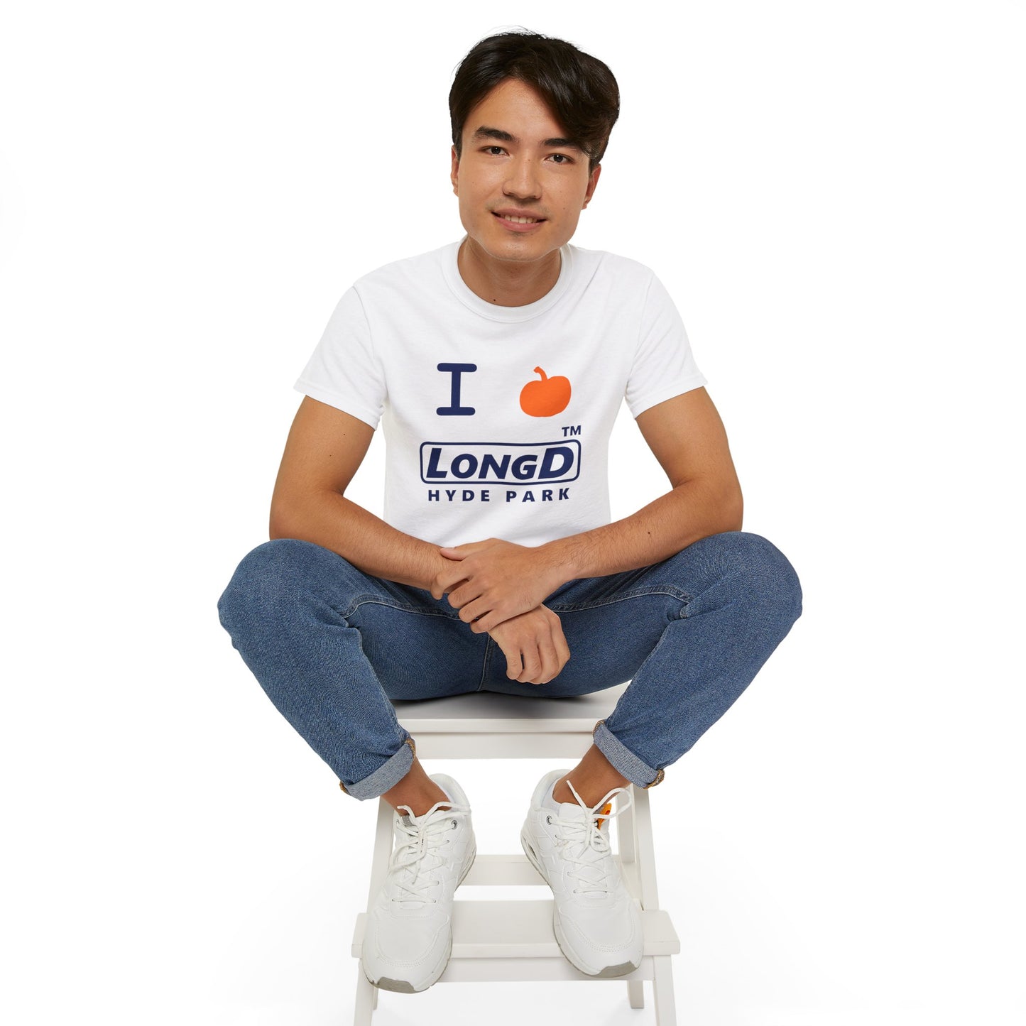 I Pumpkin LongD® Logo Cotton Tee positive blue basic Hyde Park logo