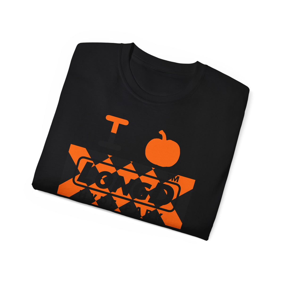 I pumpkin LongD Hyde Park negative stylized argyle logo cotton tee