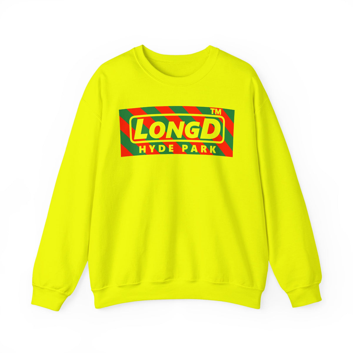 LongD Hyde Park negative 12-striped logo (Xmas colors) crewneck sweatshirt