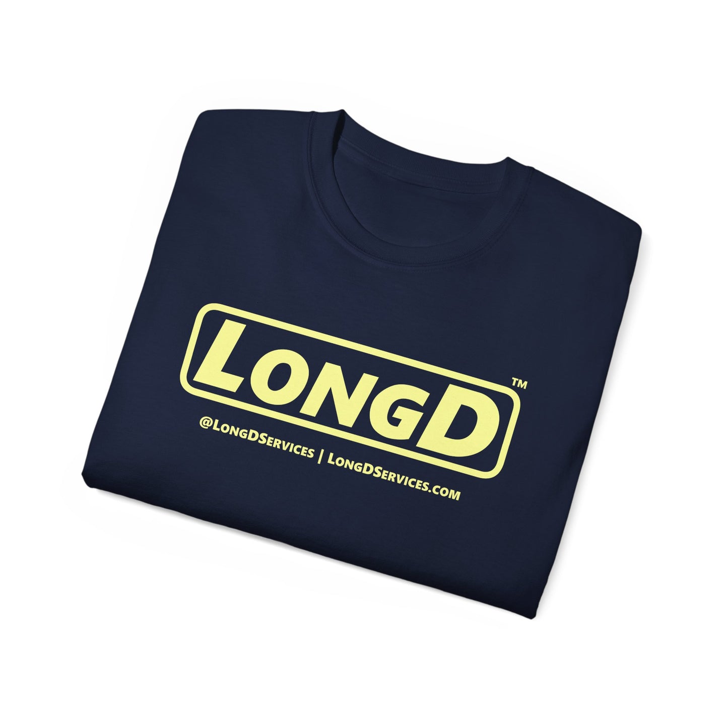 LongD® Logo Cotton Tee (Easter pastel yellow positive text)