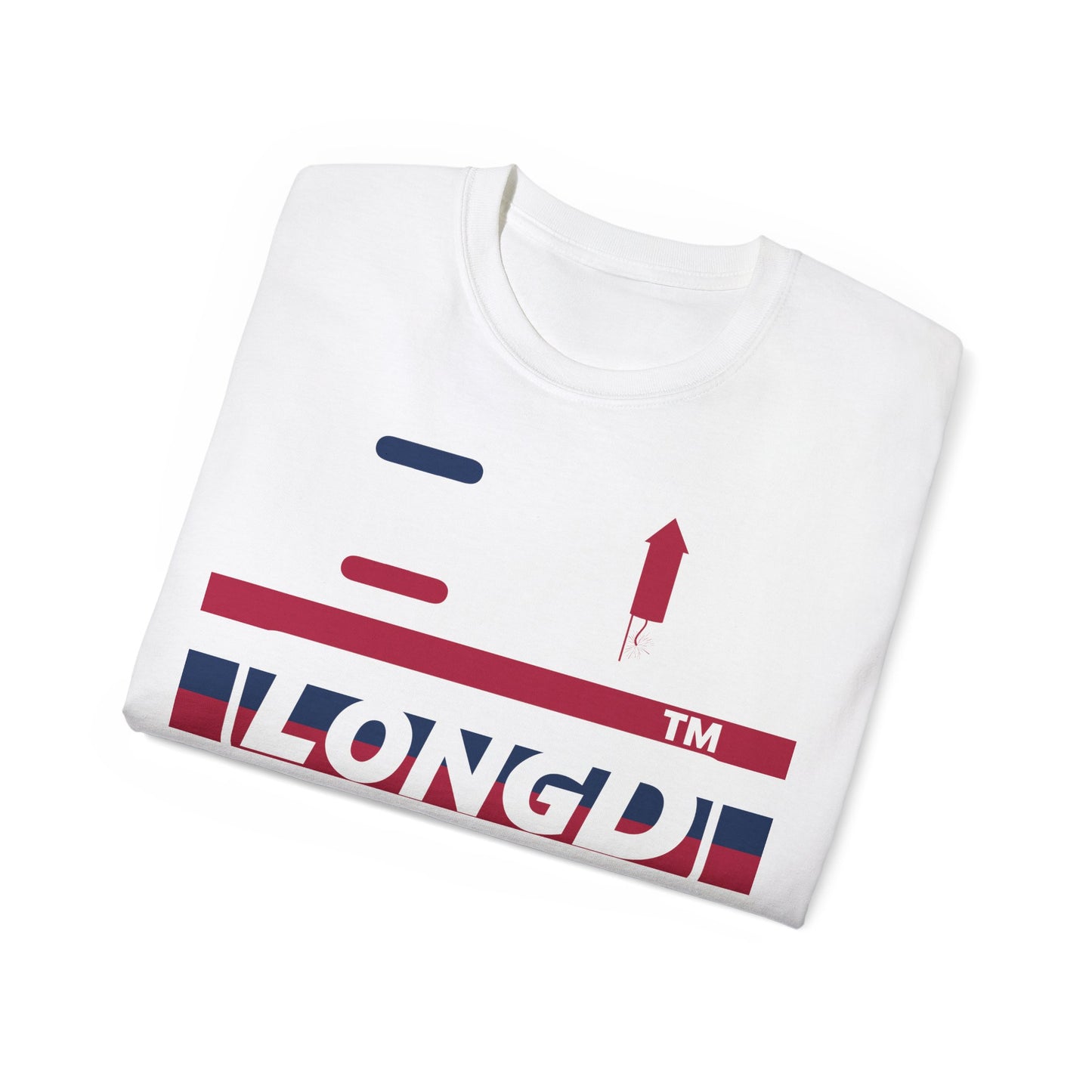 I firecracker LongD negative horizontal 6-striped Chicago logo cotton tee