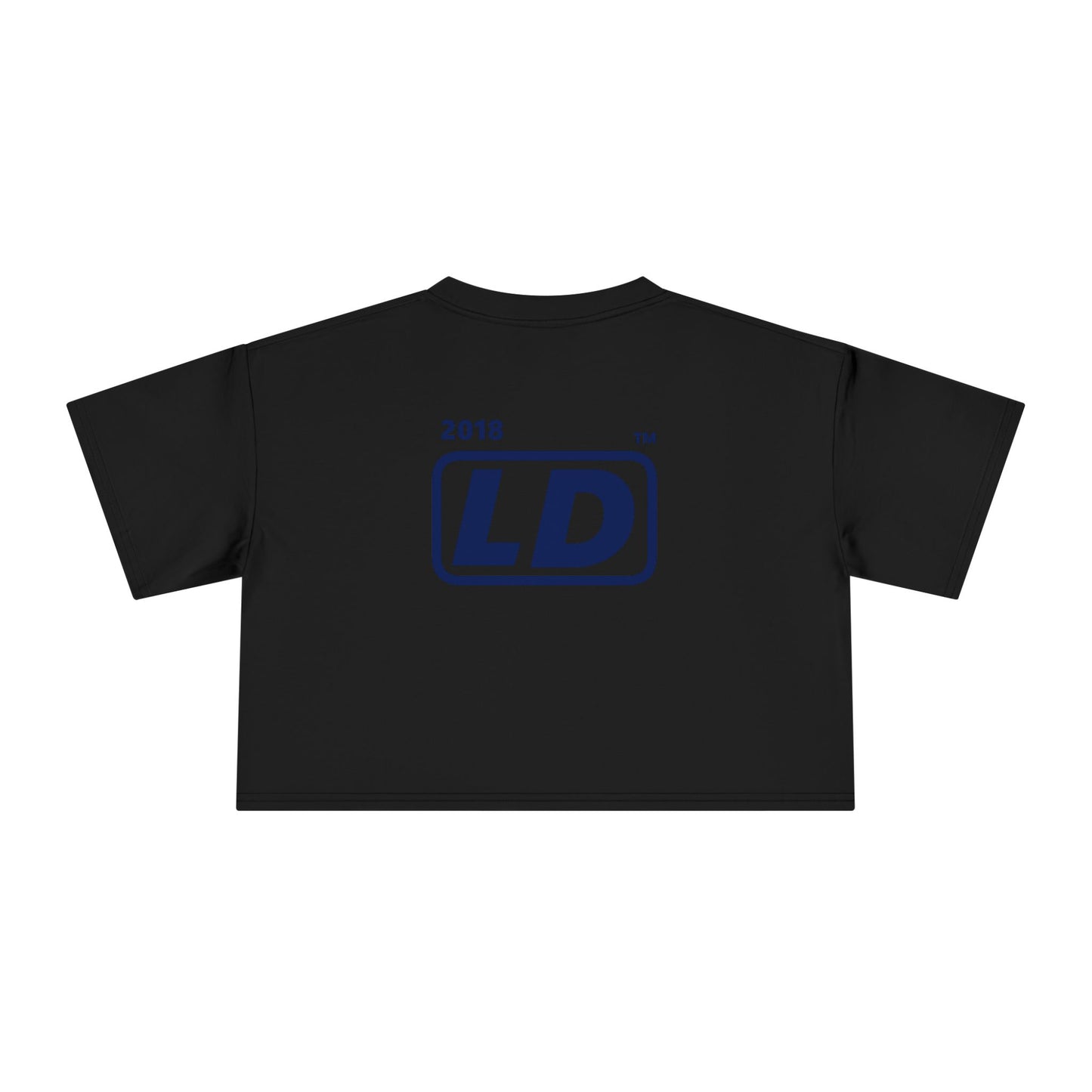 LongD positive vertical 6-striped front-back Chicago logo crop tee (Pride colors)