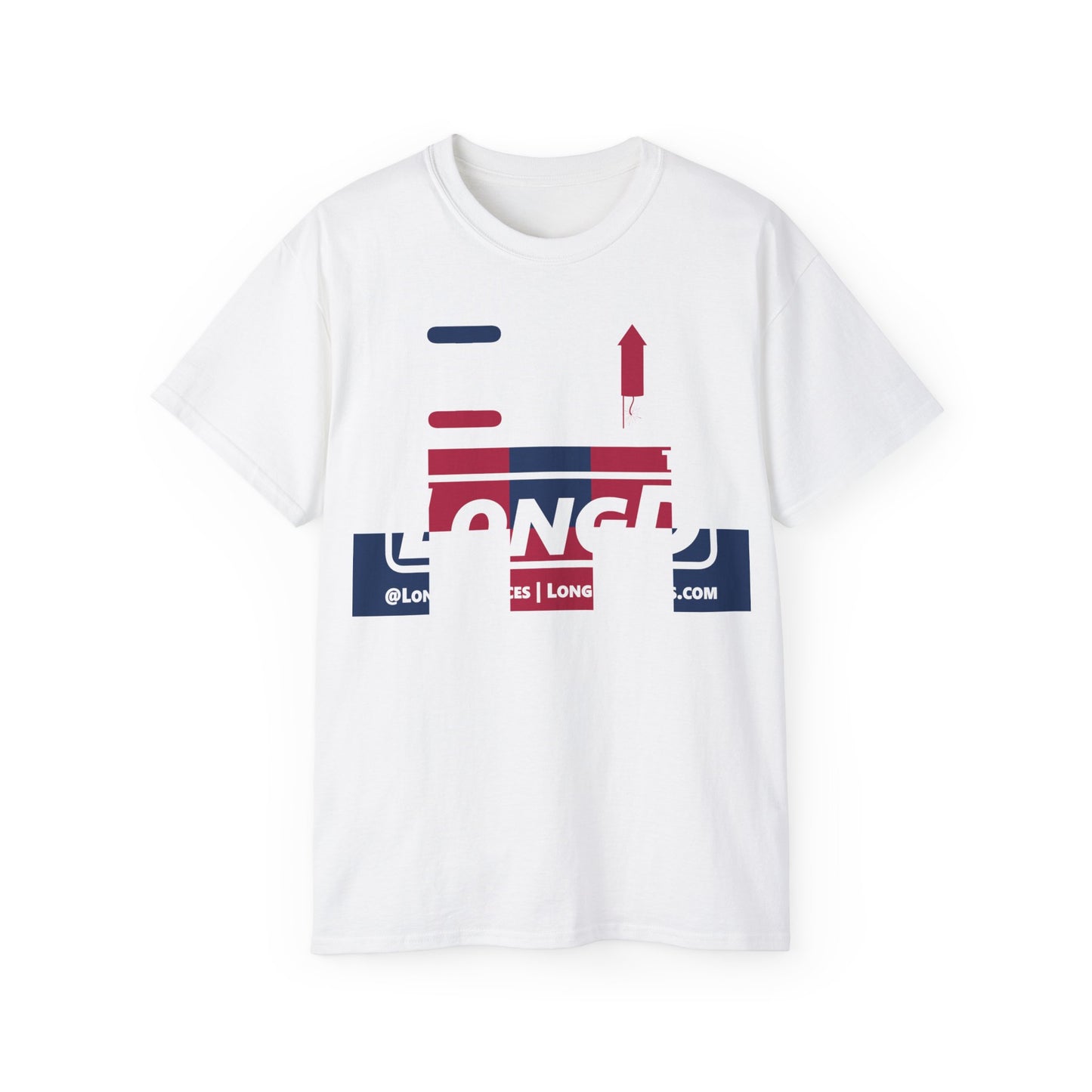 I firecracker LongD negative 2x5 tag logo cotton tee