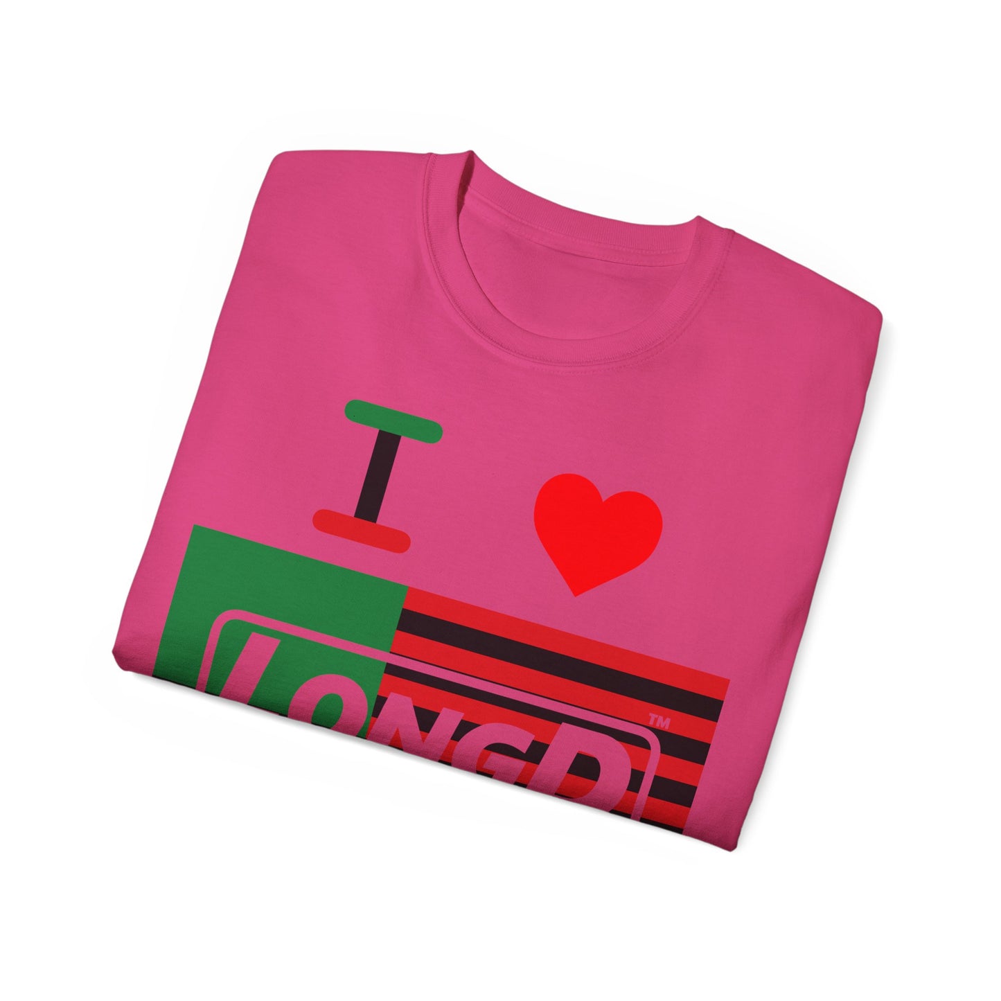 I Luv LongD® Logo Cotton Tee Juneteenth negative flag