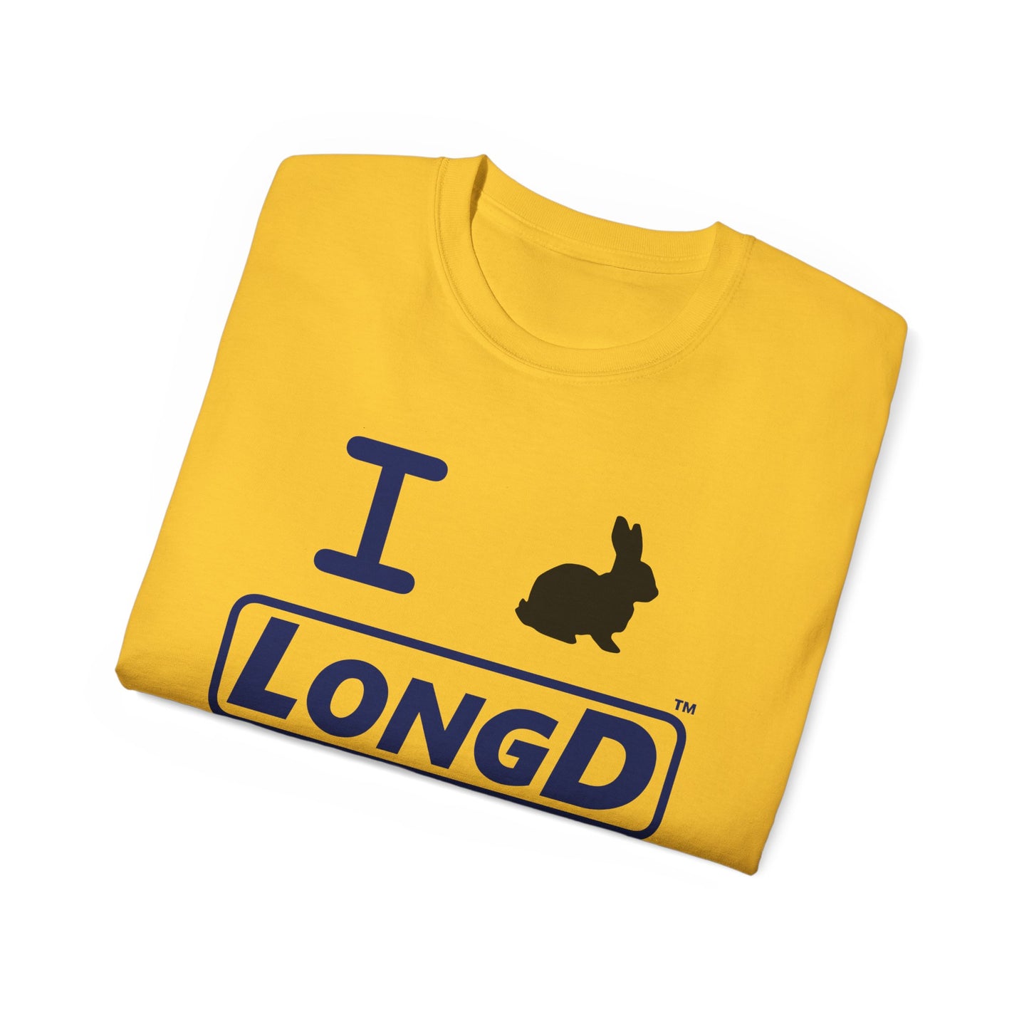 I Bunny LongD® Official Logo Cotton Tee (black Easter Bunny)