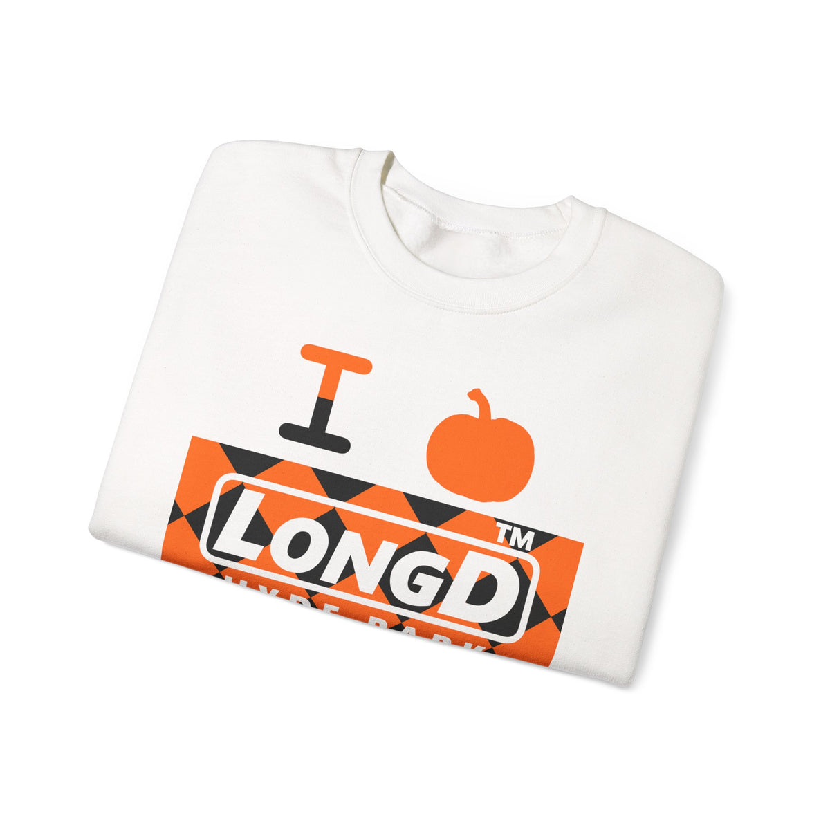 I pumpkin LongD Hyde Park negative argyle logo crewneck sweatshirt