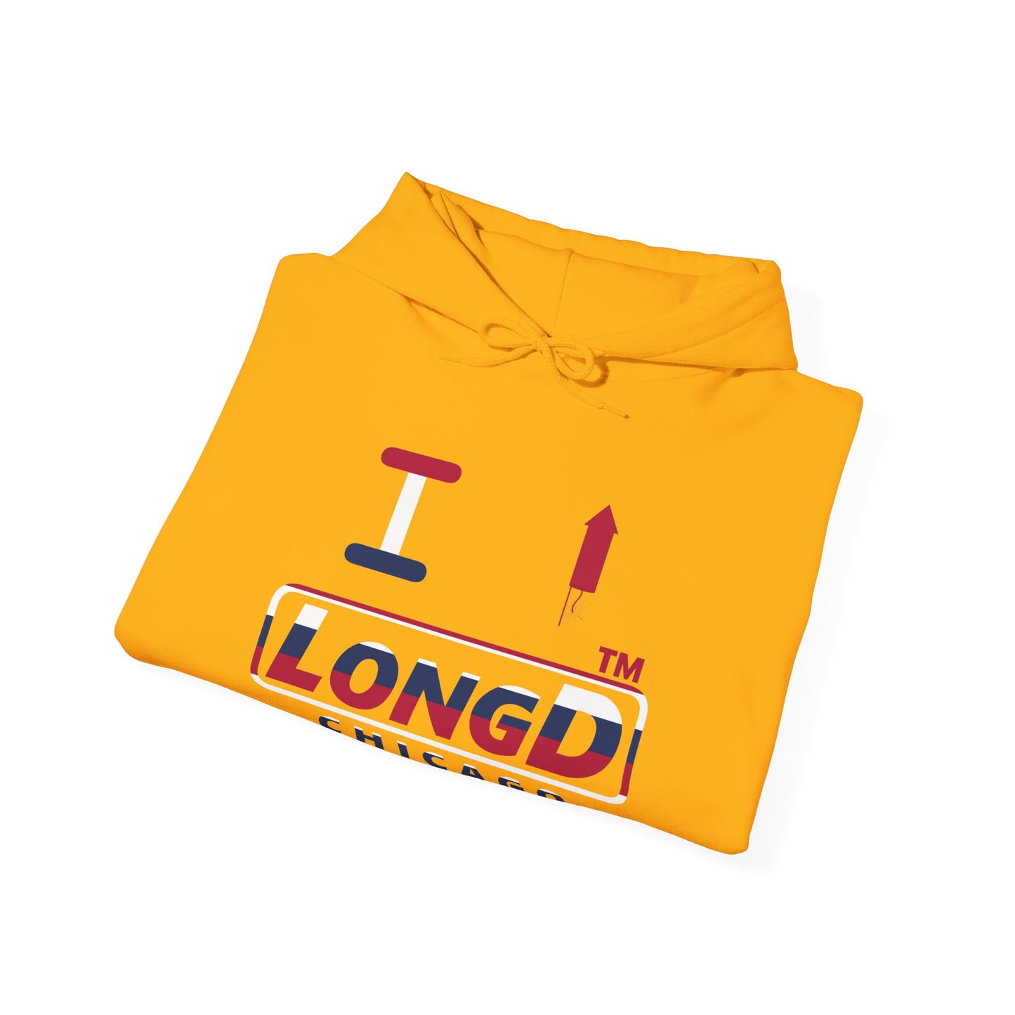 I firecracker LongD® positive horizontal 6-striped Chicago logo hoodie