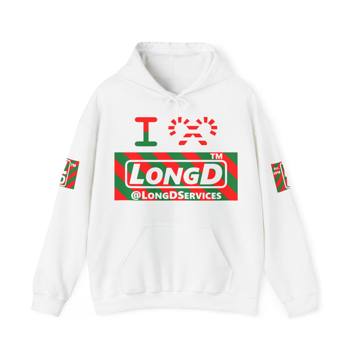 I candy cane LongD Tag negative 12-striped 4-print logo hoodie