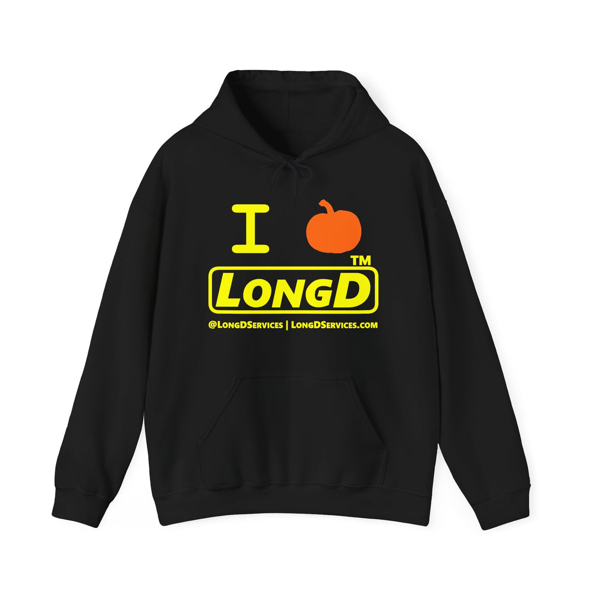 I pumpkin LongD Tag-domain positive alternate basic Yellow (FFFF00) logo hoodie