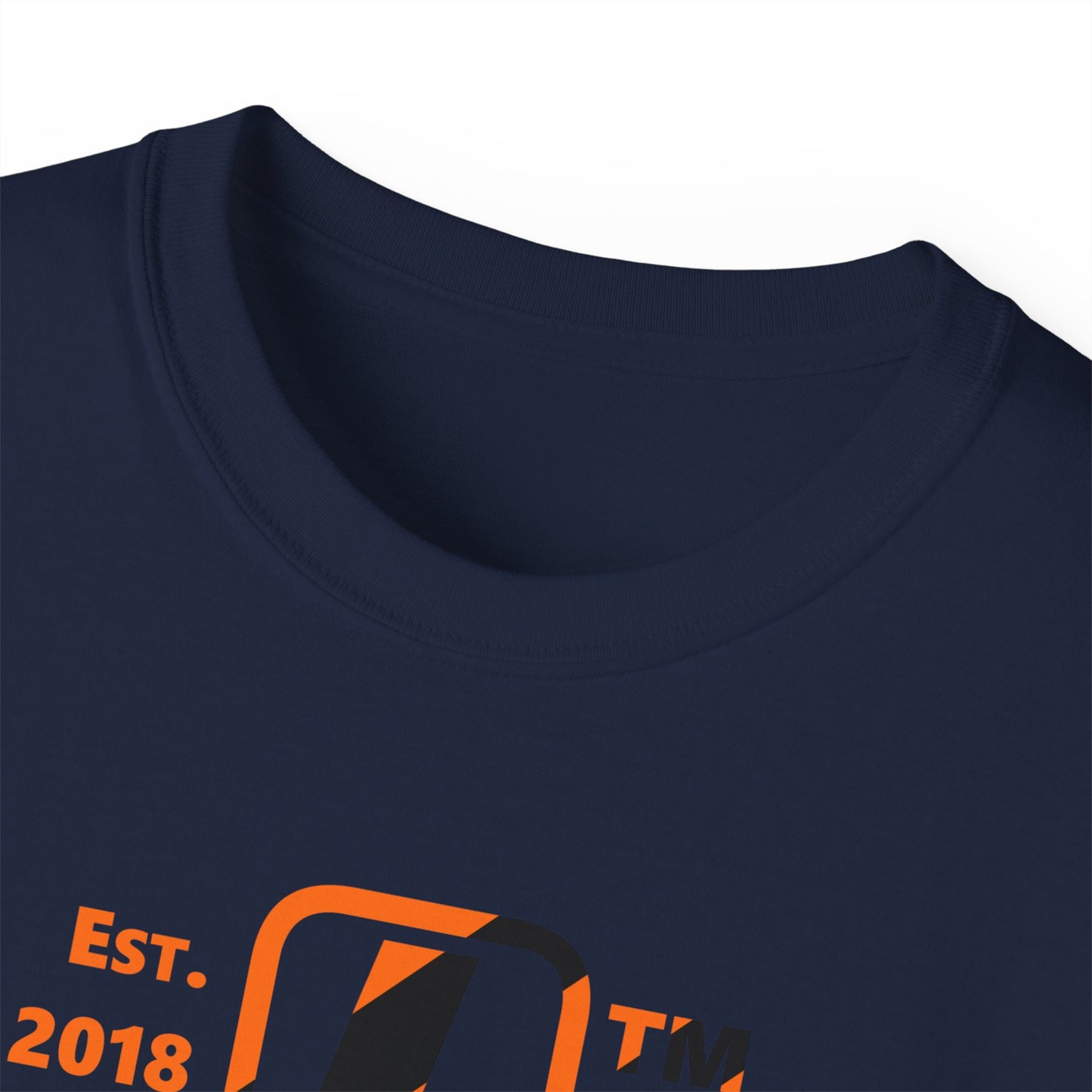 LongD Chicago positive upright pixel-weighted 12-striped 4-print logo (Halloween colors) cotton tee