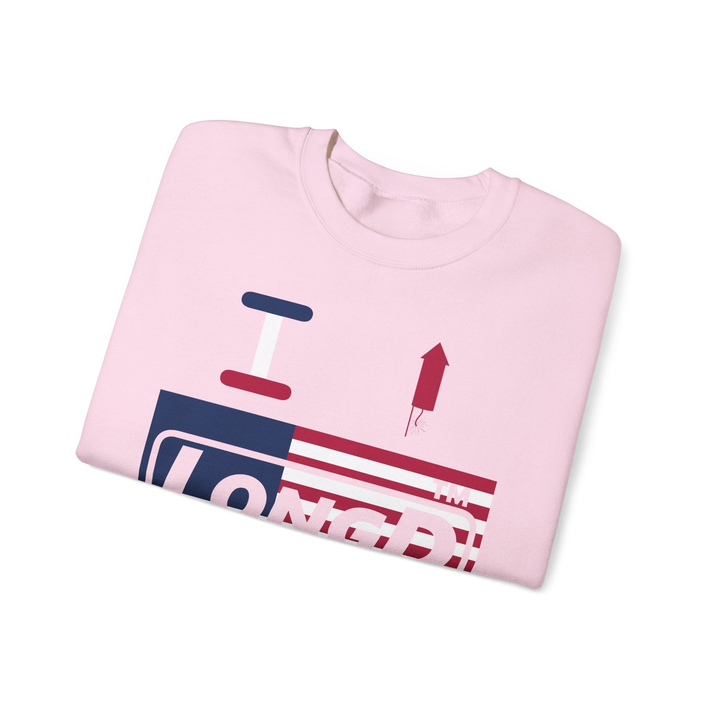 I firecracker LongD negative flag front-back tag logo crewneck sweatshirt