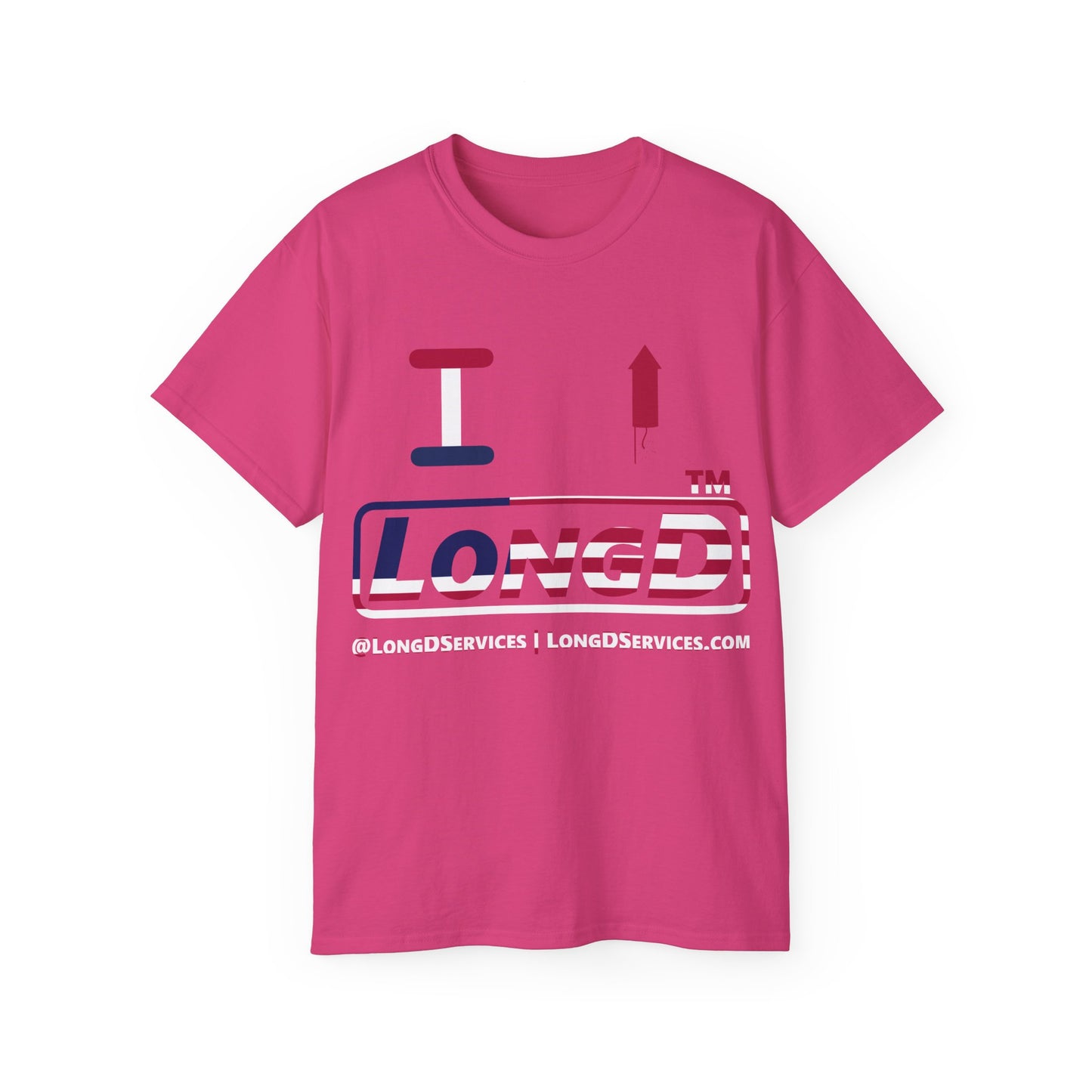 I firecracker LongD positive flag tag-domain logo cotton tee