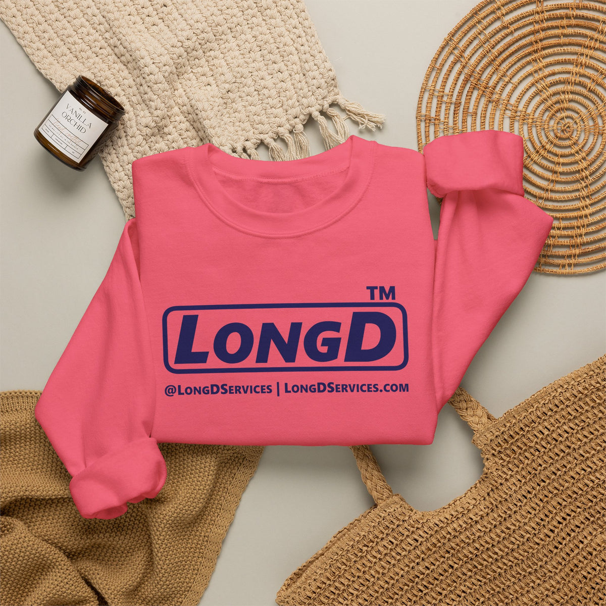 LongD Tag-domain positive official basic logo crewneck sweatshirt