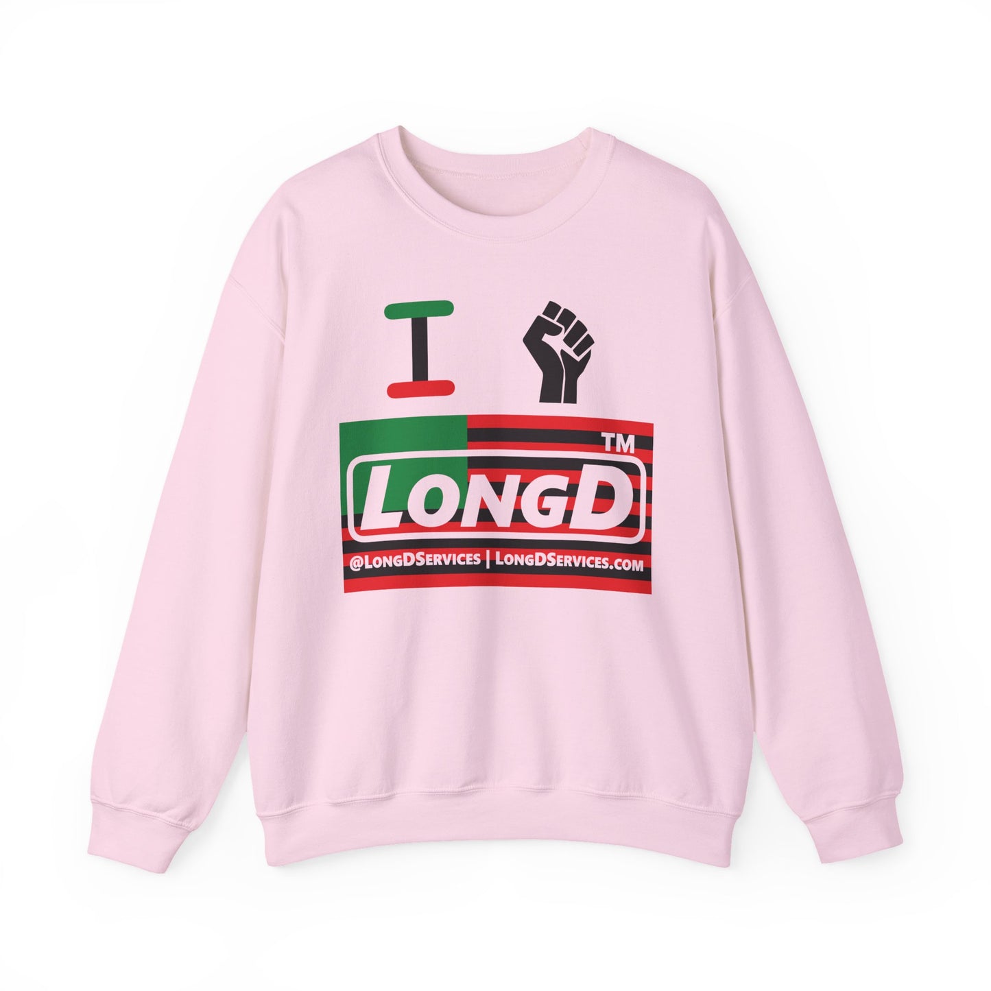 I fist LongD negative flag front-back tag-domain logo crewneck sweatshirt