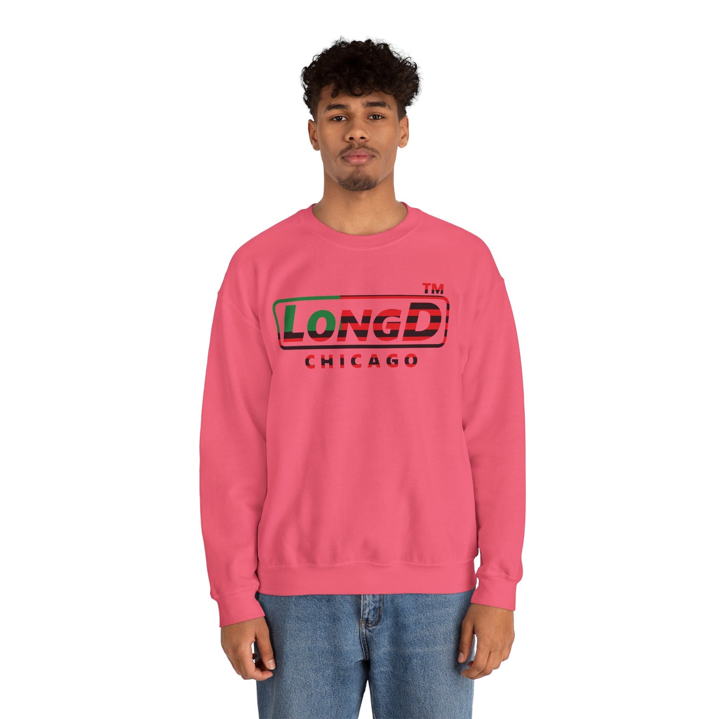 LongD positive flag Chicago logo crewneck sweatshirt (Juneteenth colors)