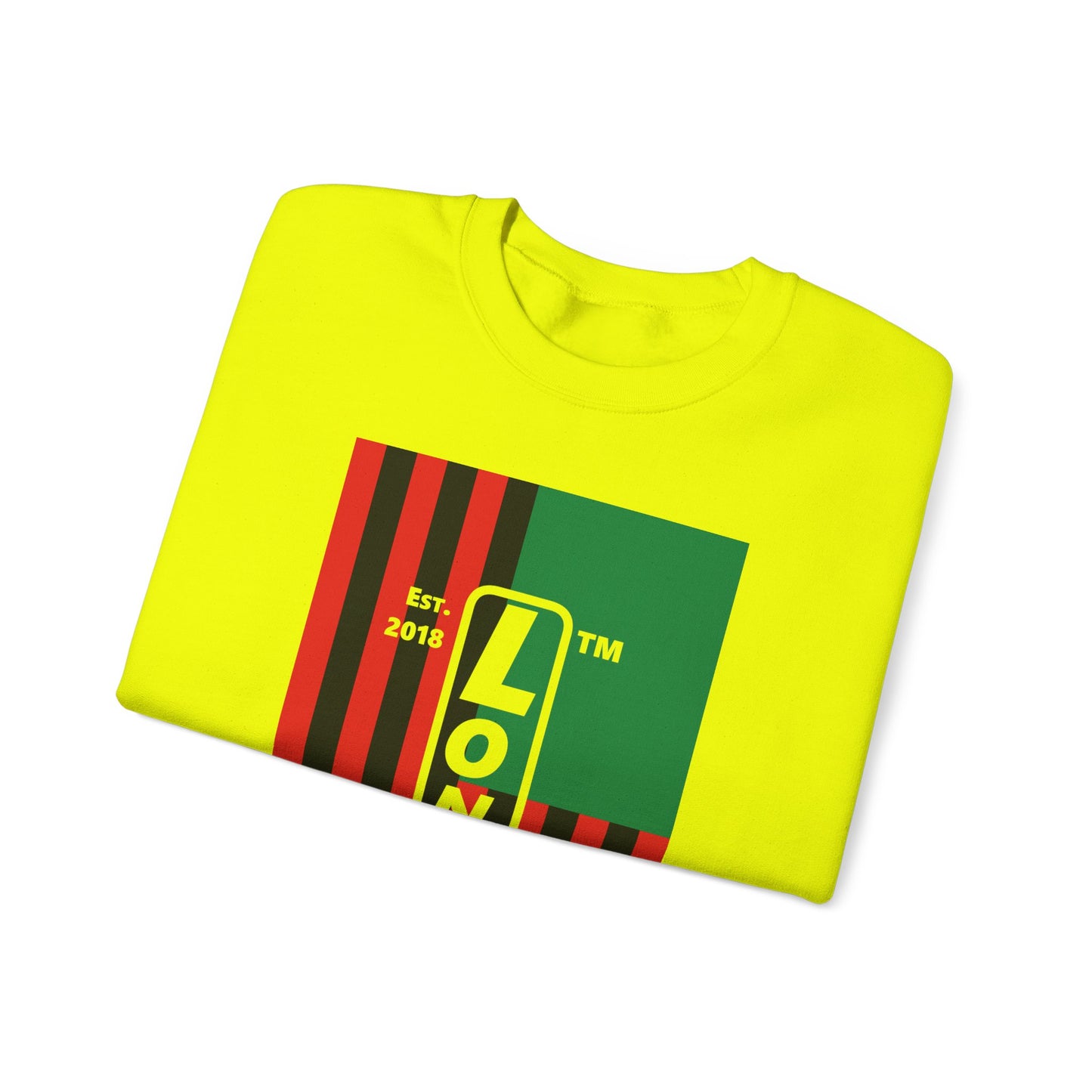 LongD negative cropped flag Hyde Park upright logo crewneck sweatshirt (Juneteenth colors)