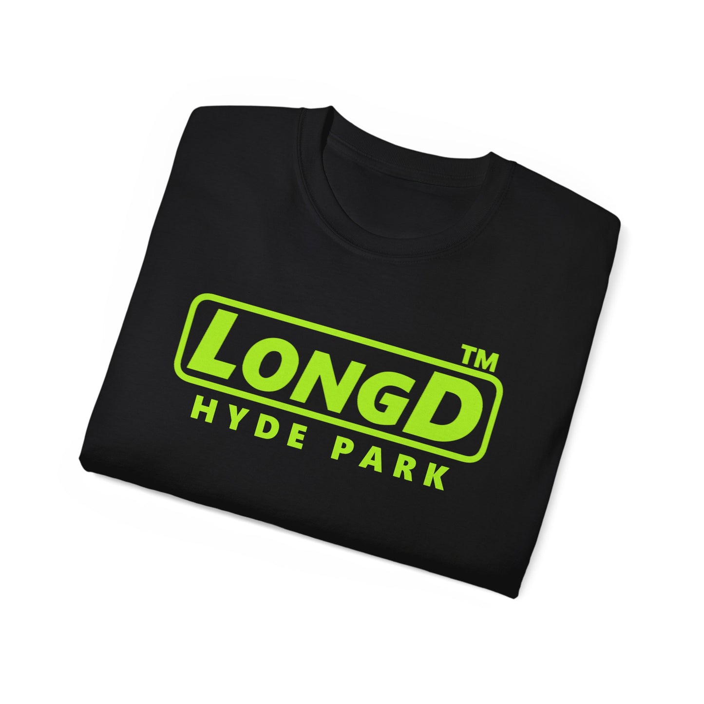 LongD® positive lime green Hyde Park Logo Cotton Tee