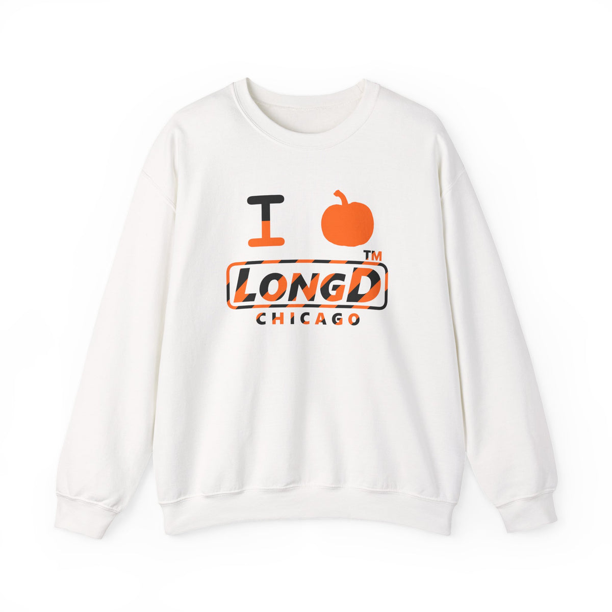 I pumpkin LongD Chicago positive 12-striped logo crewneck sweatshirt