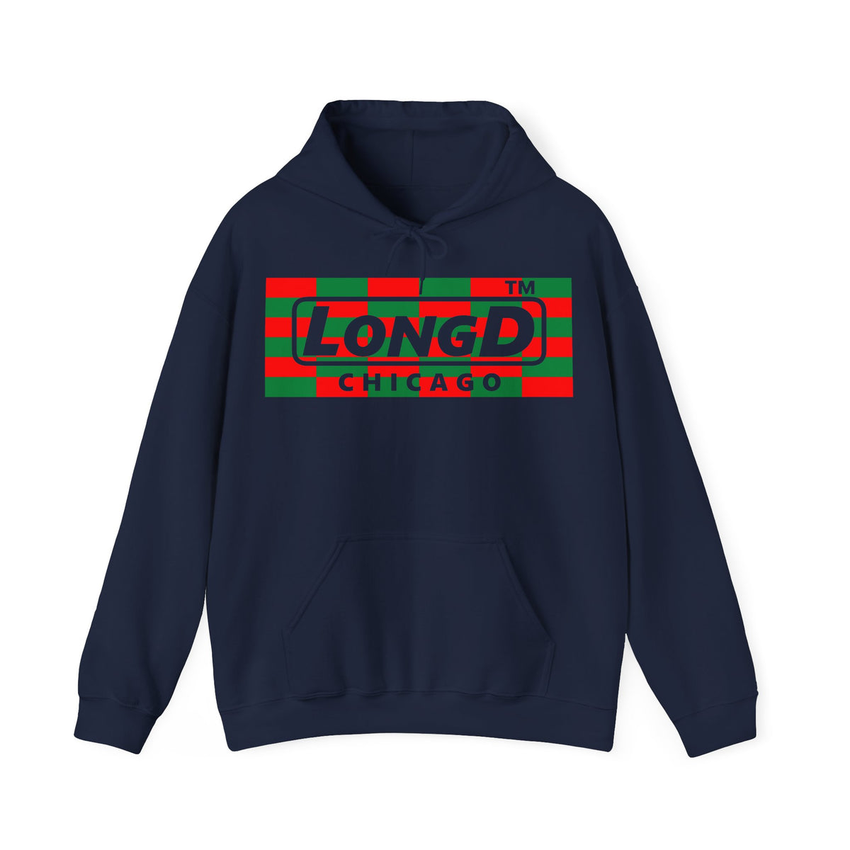 LongD Chicago negative tiled logo (Xmas colors) hoodie