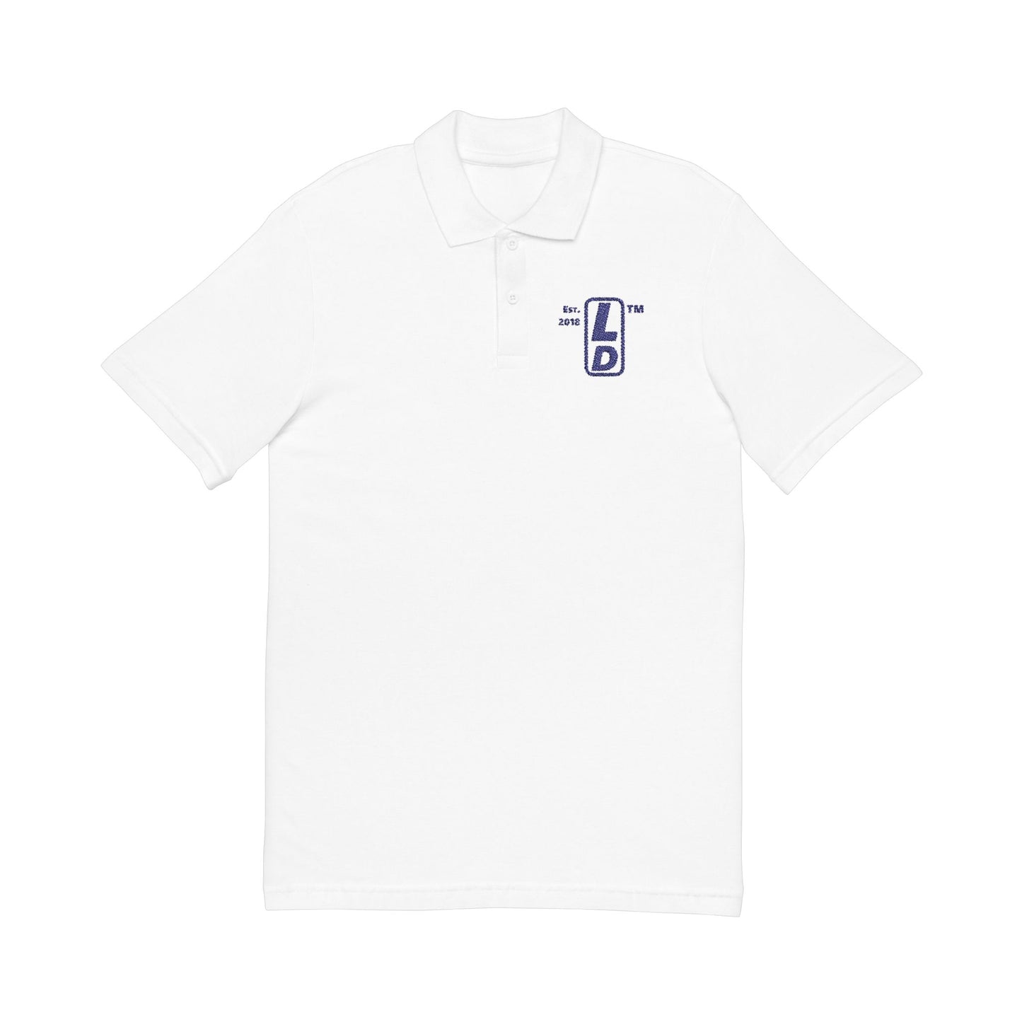Embroidered LongD basic logo upright initials polo shirt