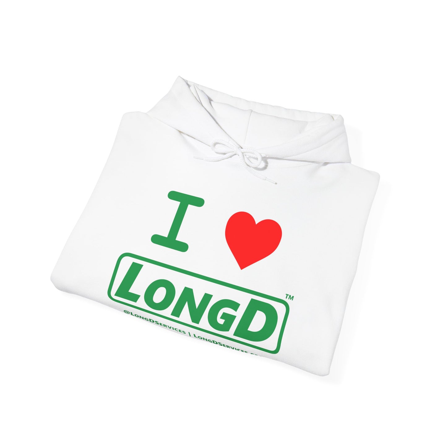 I Luv LongD® Logo Hoodie (St. Patrick's Day green text)
