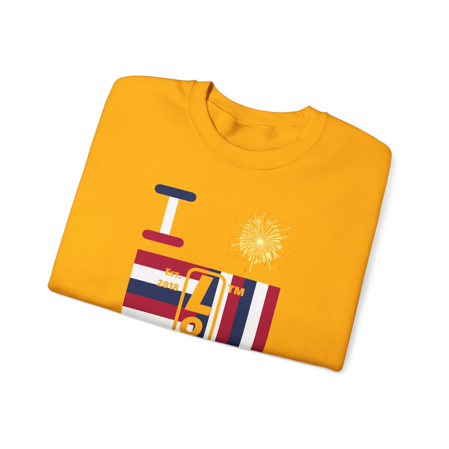 I Burst LongD negative windmill Hyde Park upright front-back logo crewneck sweatshirt