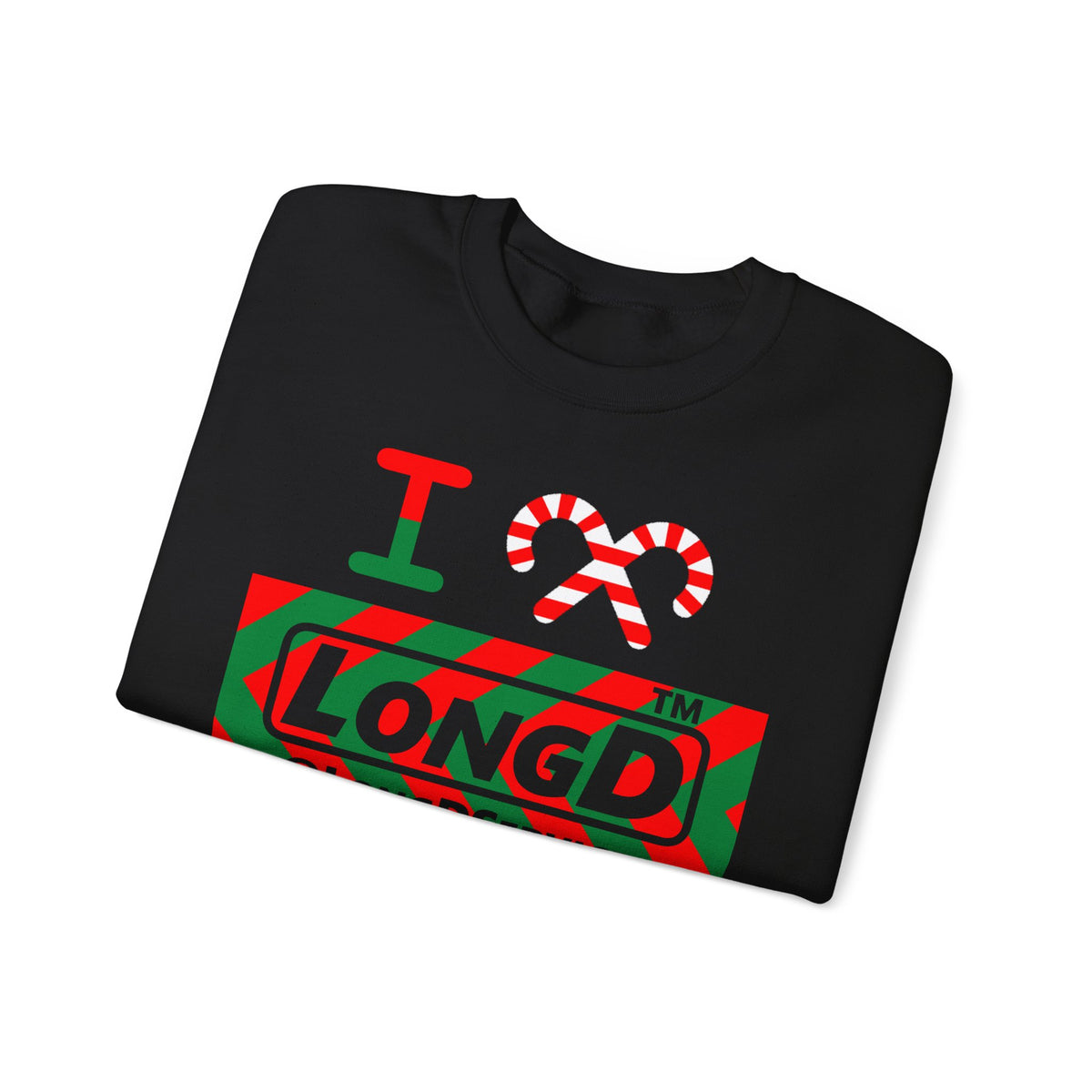 I candy cane LongD Tag negative leftward chevron logo crewneck sweatshirt