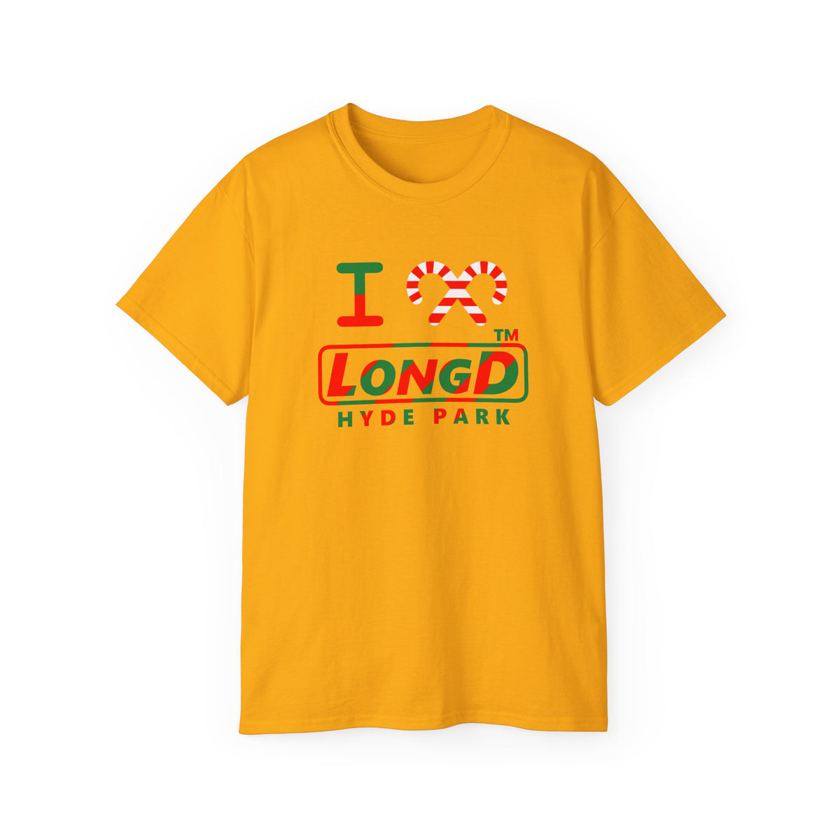 I candy cane LongD Hyde Park positive pixel-weighted 6-striped logo cotton tee
