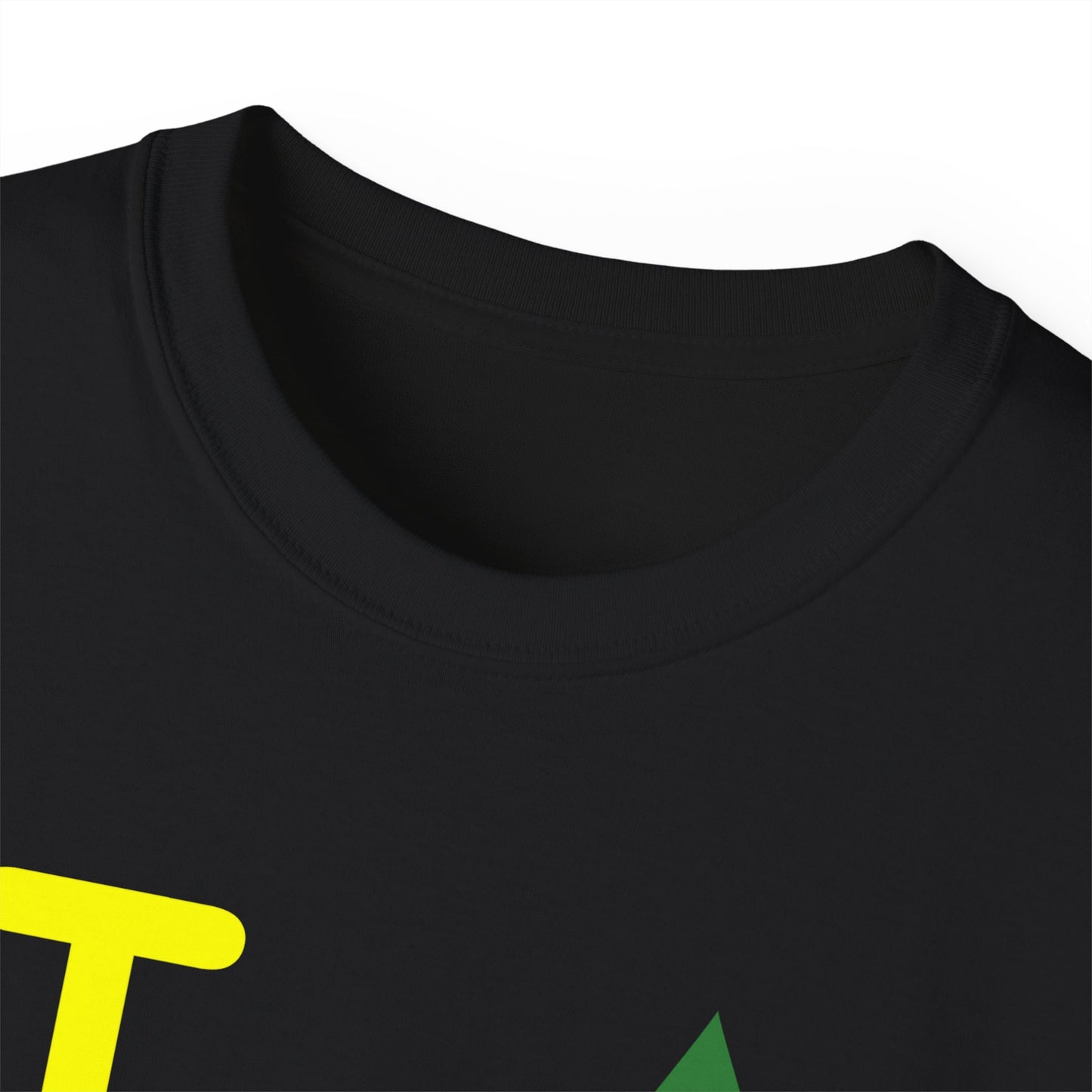 I Fleur LongD® Logo Cotton Tee (yellow text & Mardi Gras colored  fleur de lis)