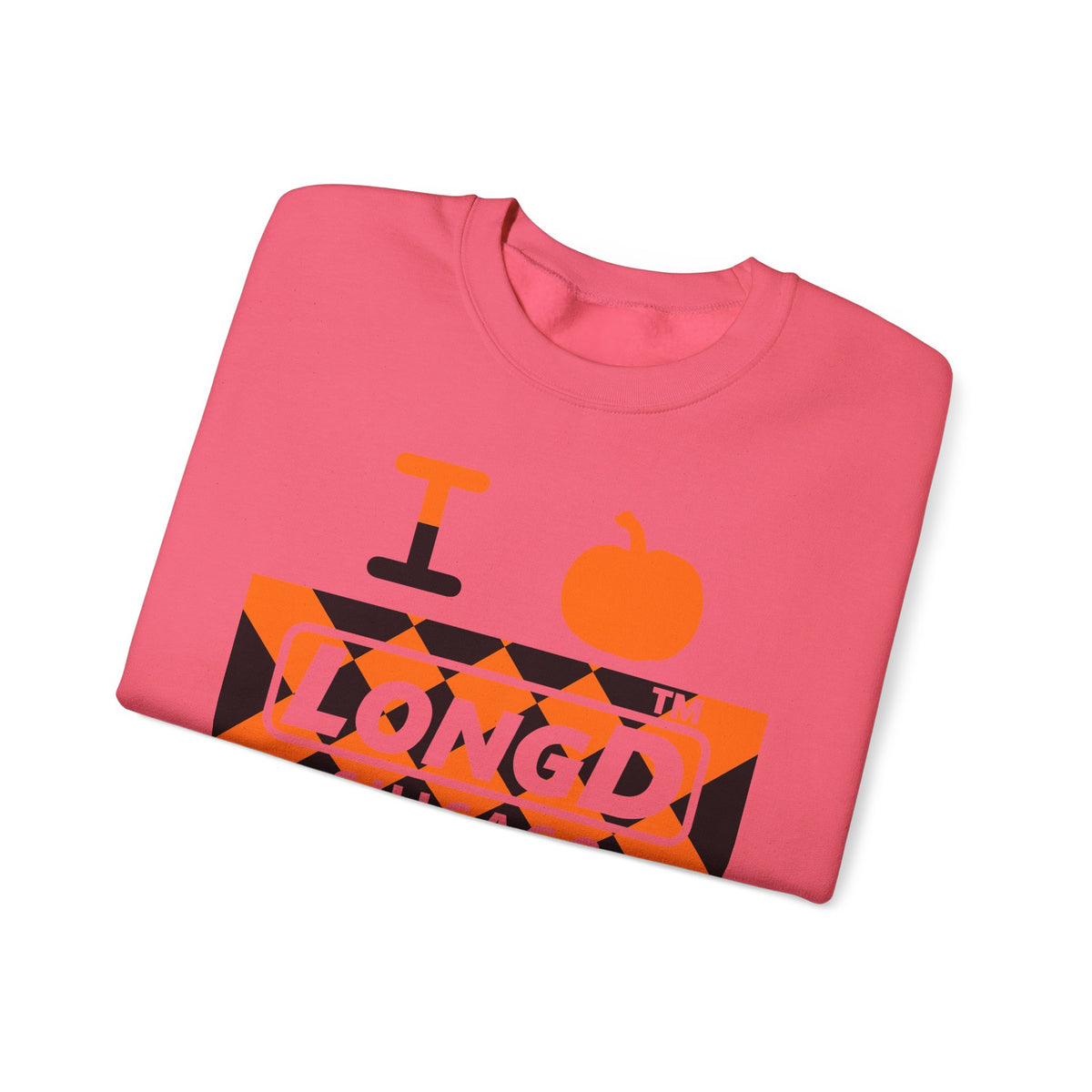 I pumpkin LongD Chicago negative stylized argyle 4-print logo crewneck sweatshirt