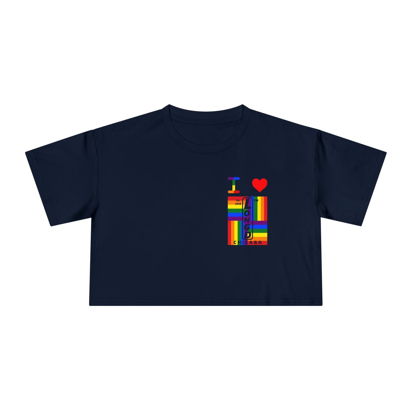 I Luv LongD Negative windmill upright single-breasted Chicago logo crop tee (Pride colors)