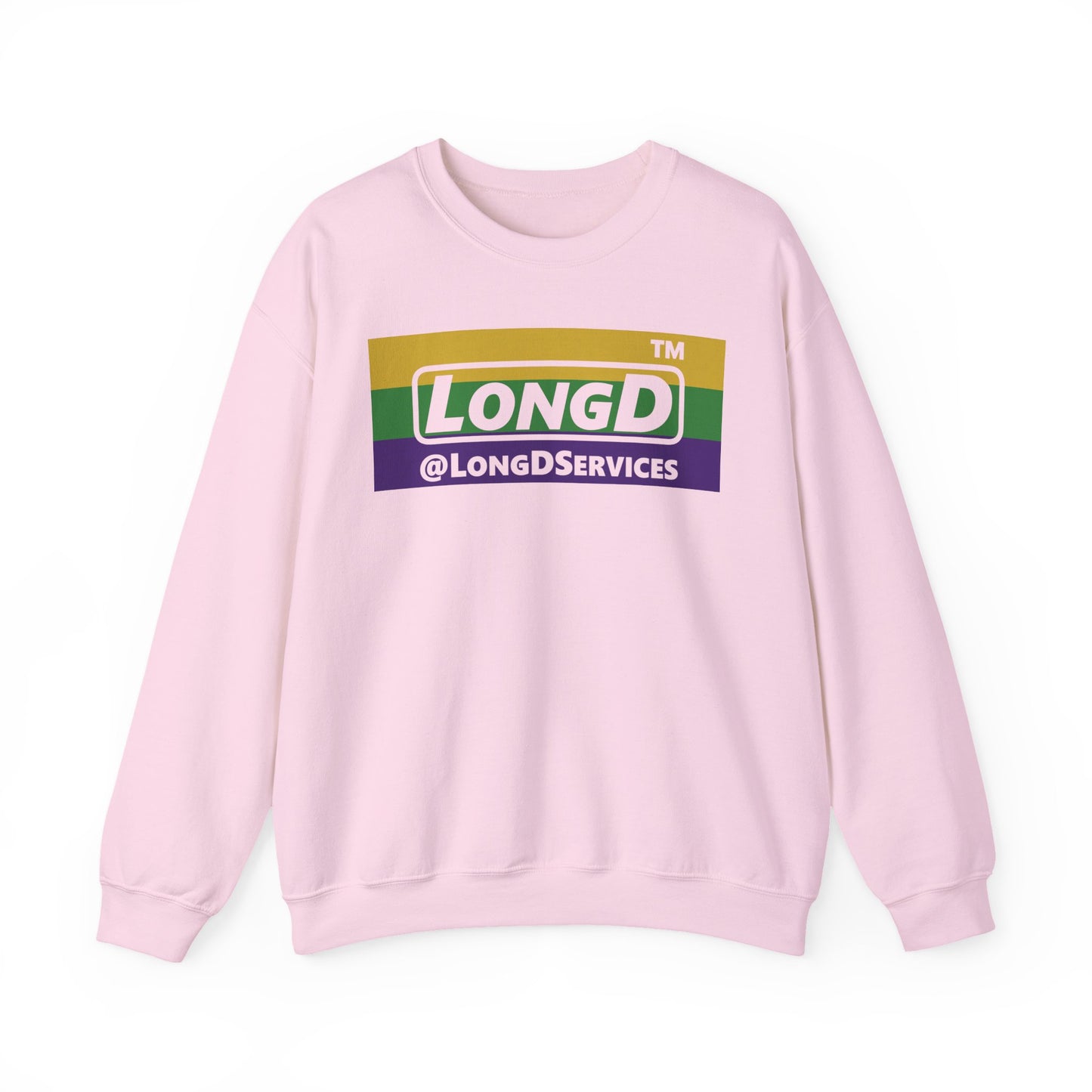 LongD negative striped Tag logo crewneck sweatshirt