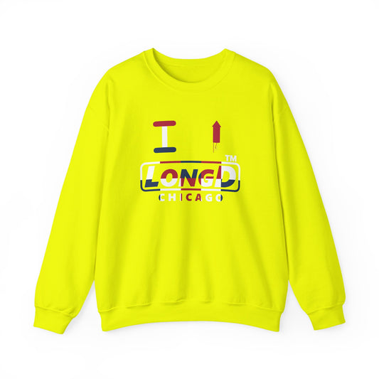 I firecracker LongD positive 2x5 Chicago logo crewneck sweatshirt