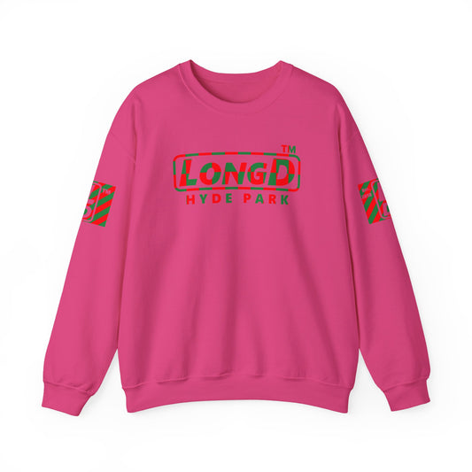 LongD Hyde Park positive checkered 4-print logo (Xmas colors) crewneck sweatshirt