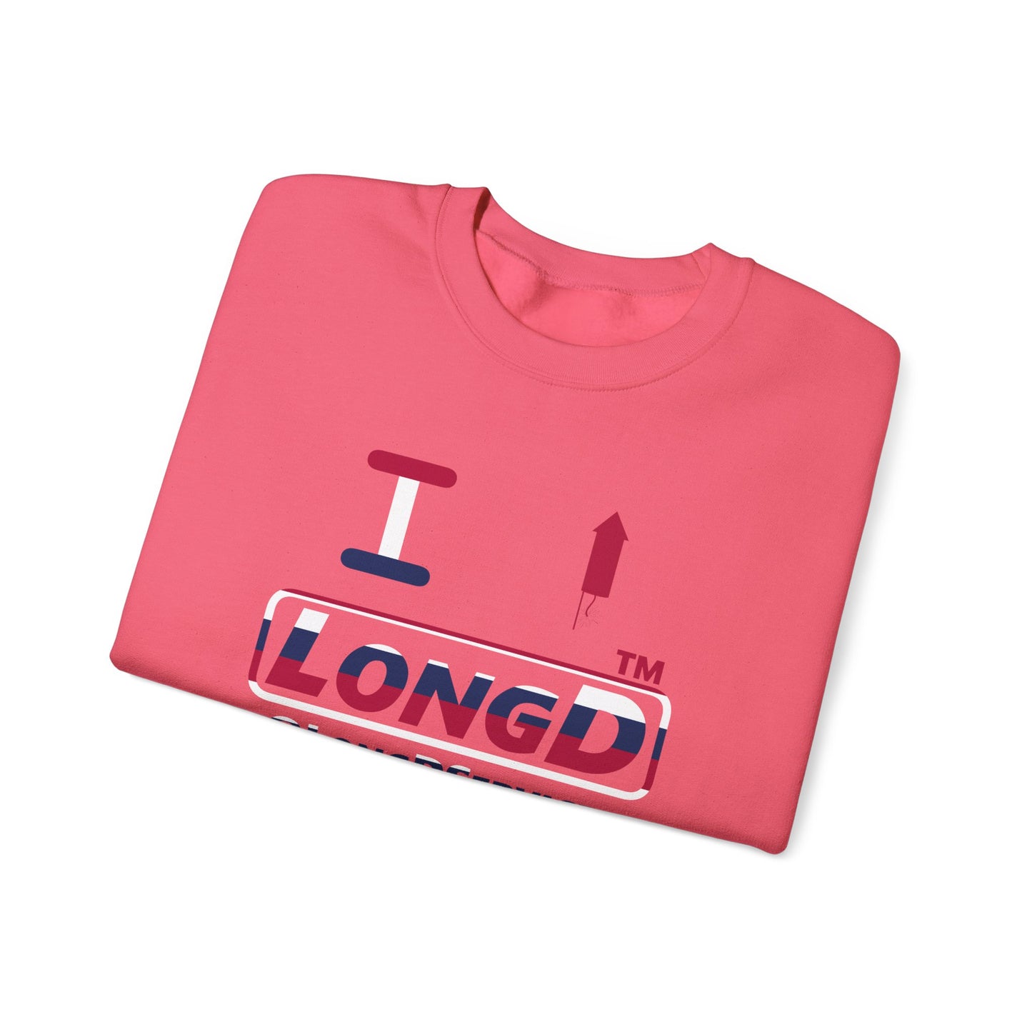 I firecracker LongD positive horizontal 6-striped tag logo crewneck sweatshirt