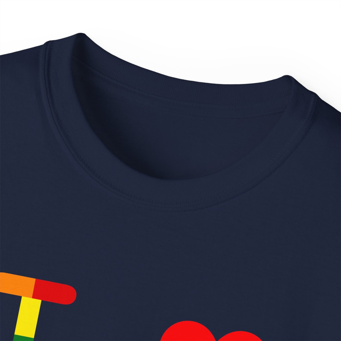 I Luv LongD® Logo Cotton Tee Pride rainbow positive top negative bottom text