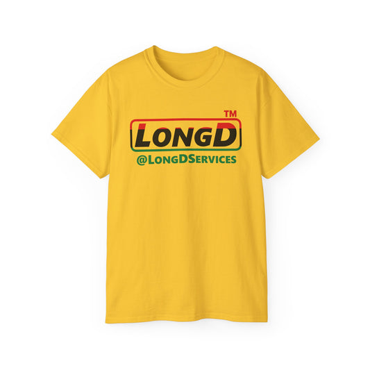 LongD positive horizontal 3-striped tag logo cotton tee (Juneteenth colors)