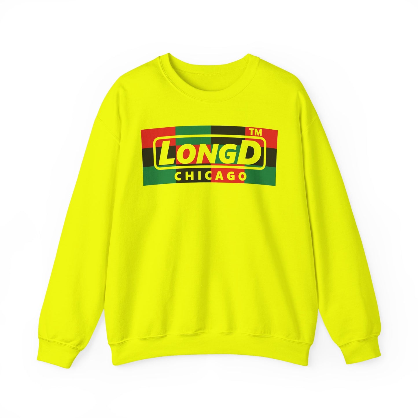 LongD negative 3x4 Chicago logo crewneck sweatshirt (Juneteenth colors)