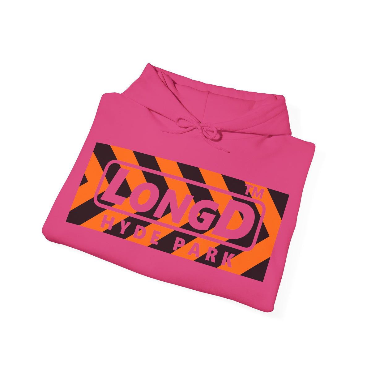 LongD Hyde Park negative forward chevron logo (Halloween colors) hoodie