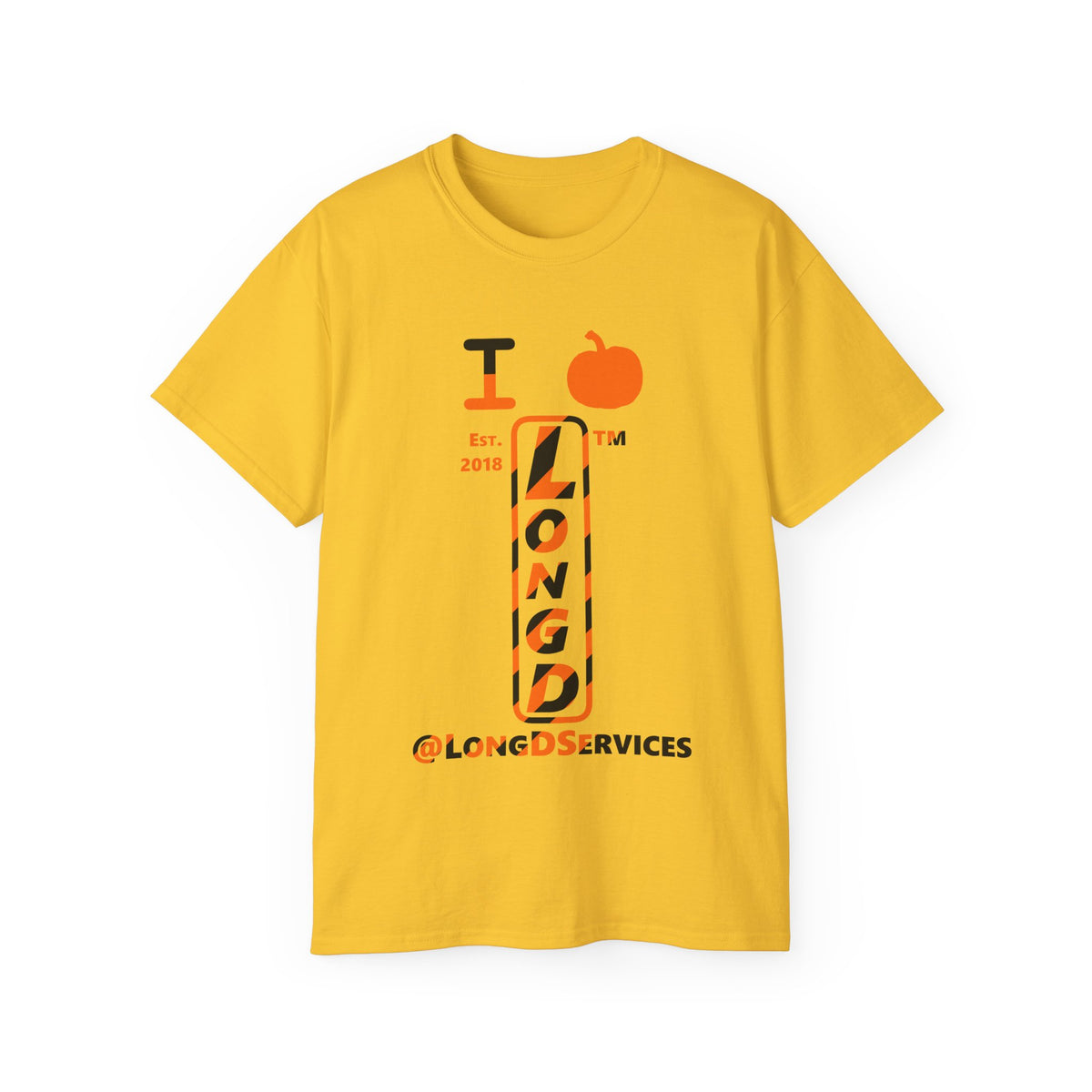 I pumpkin LongD Tag positive upright pixel-weighted 12-striped logo cotton tee