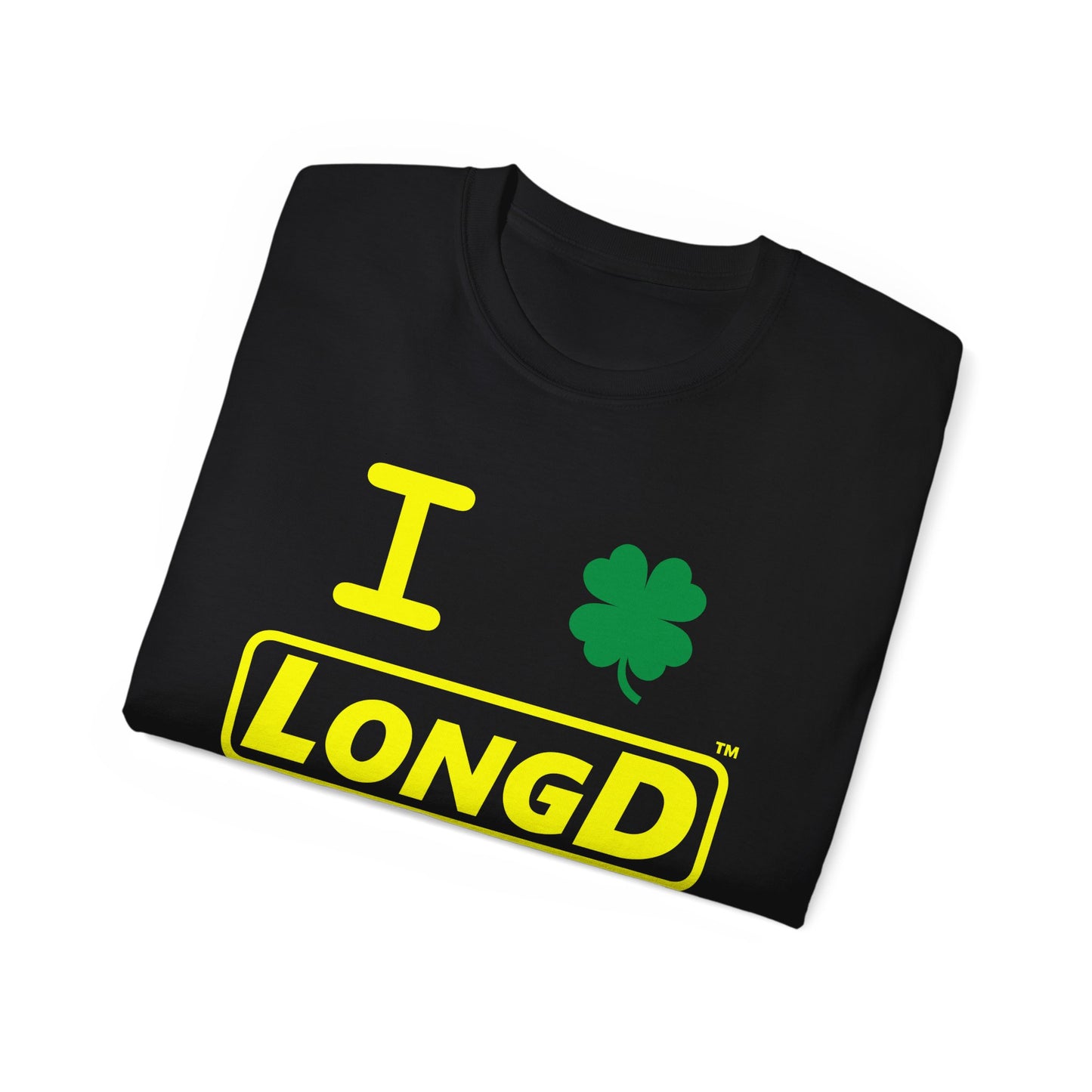 I Clover LongD® Logo Cotton Tee (St. Patrick's Day -Yellow with 4-leaf clover)