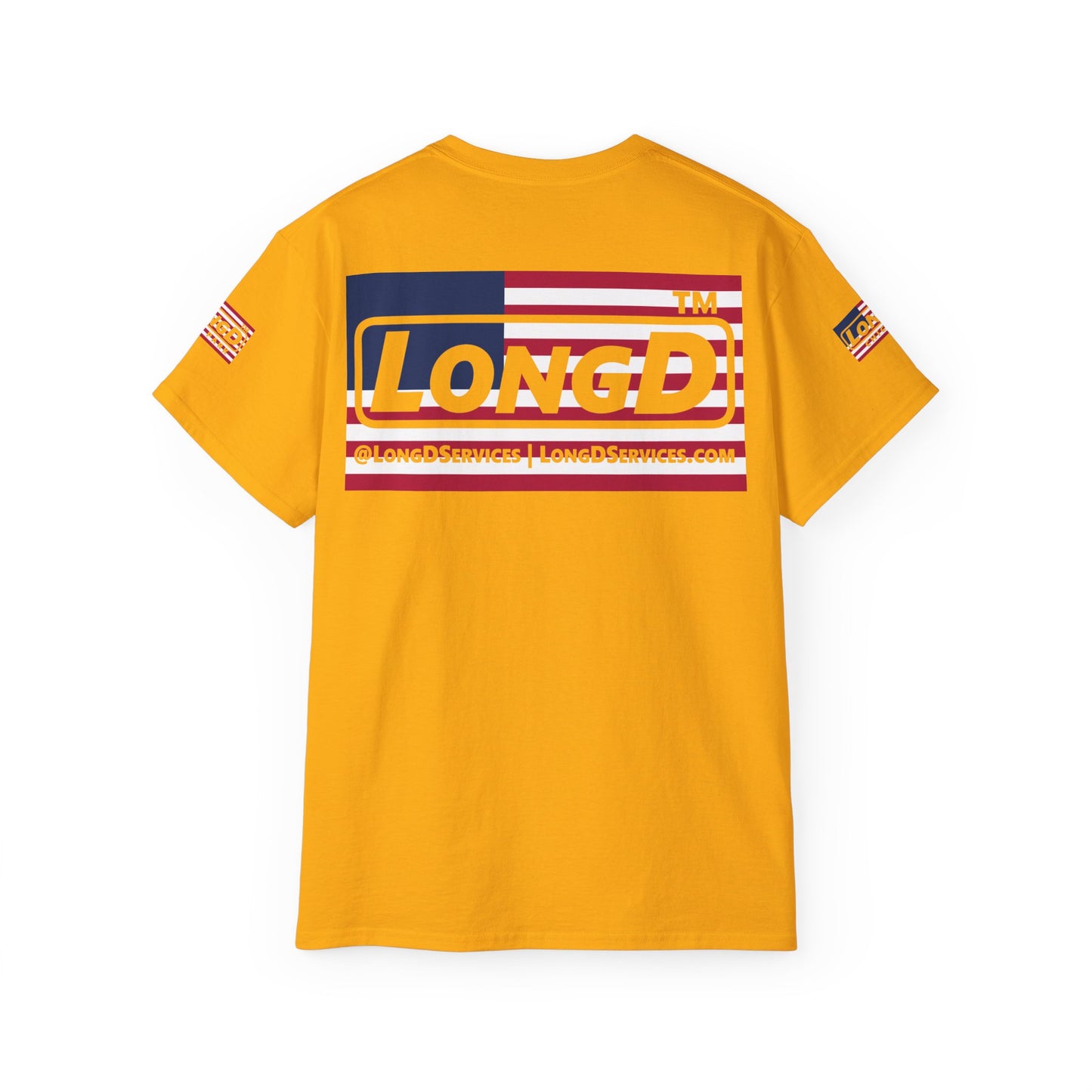 I firecracker LongD negative flag 4-print tag logo cotton tee