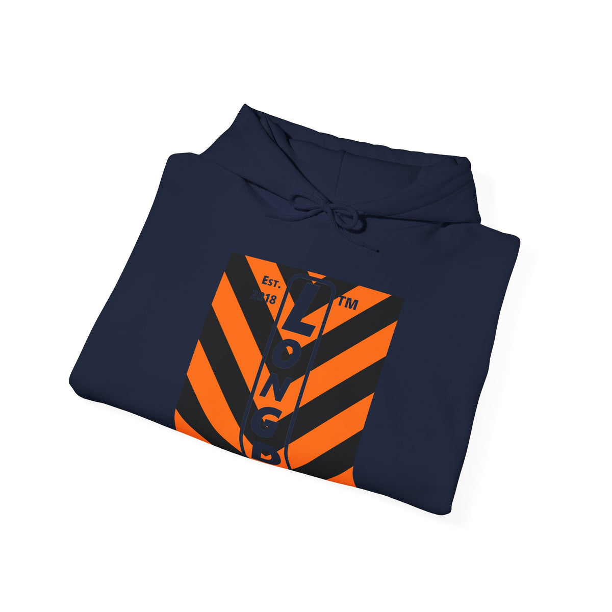 LongD Chicago negative upright downward chevron logo (Halloween colors) hoodie