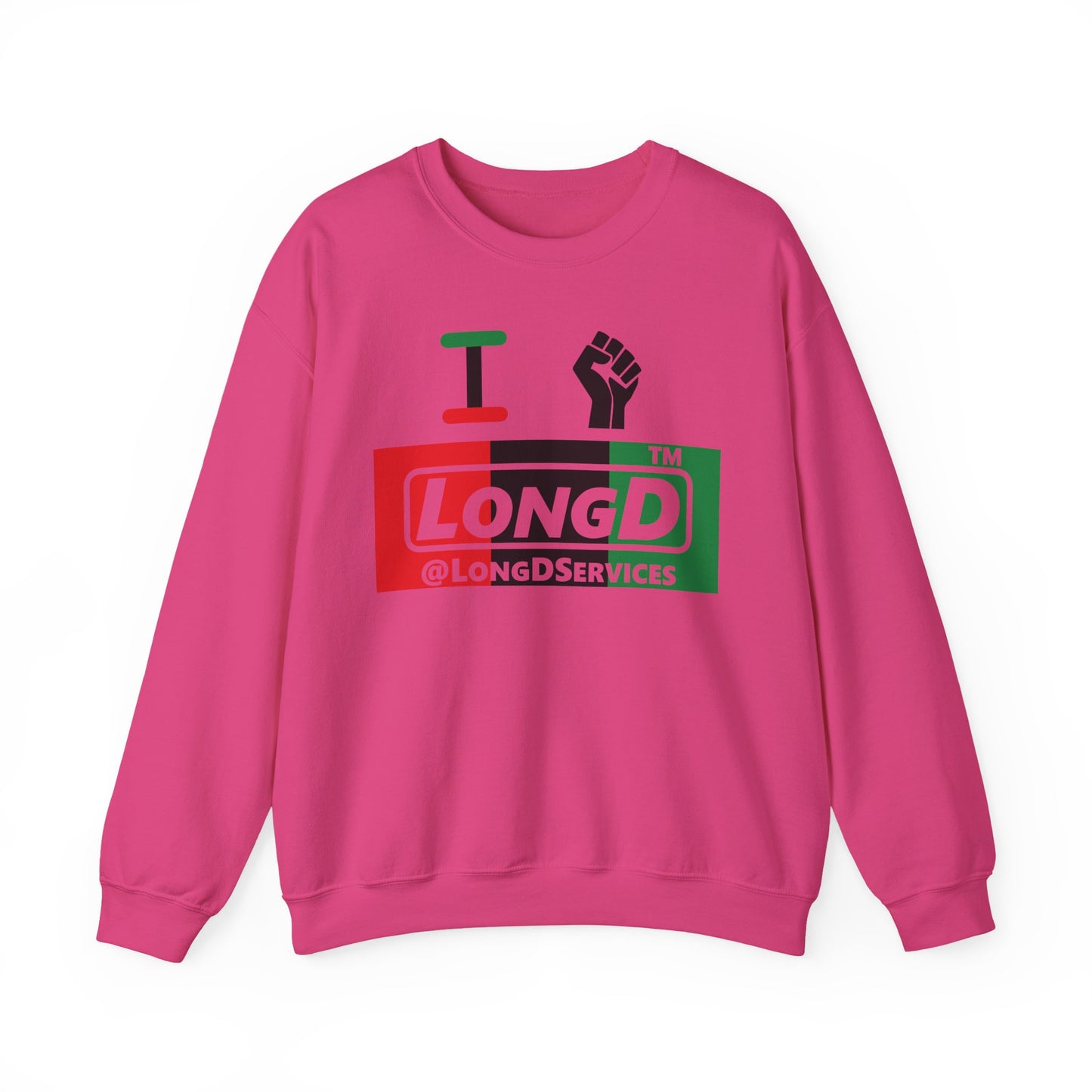 I fist LongD negative vertical 3-striped tag logo crewneck sweatshirt