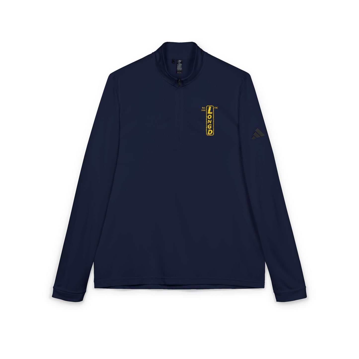 Embroidered adidas® Quarter-Zip pullover official reverse basic logo upright