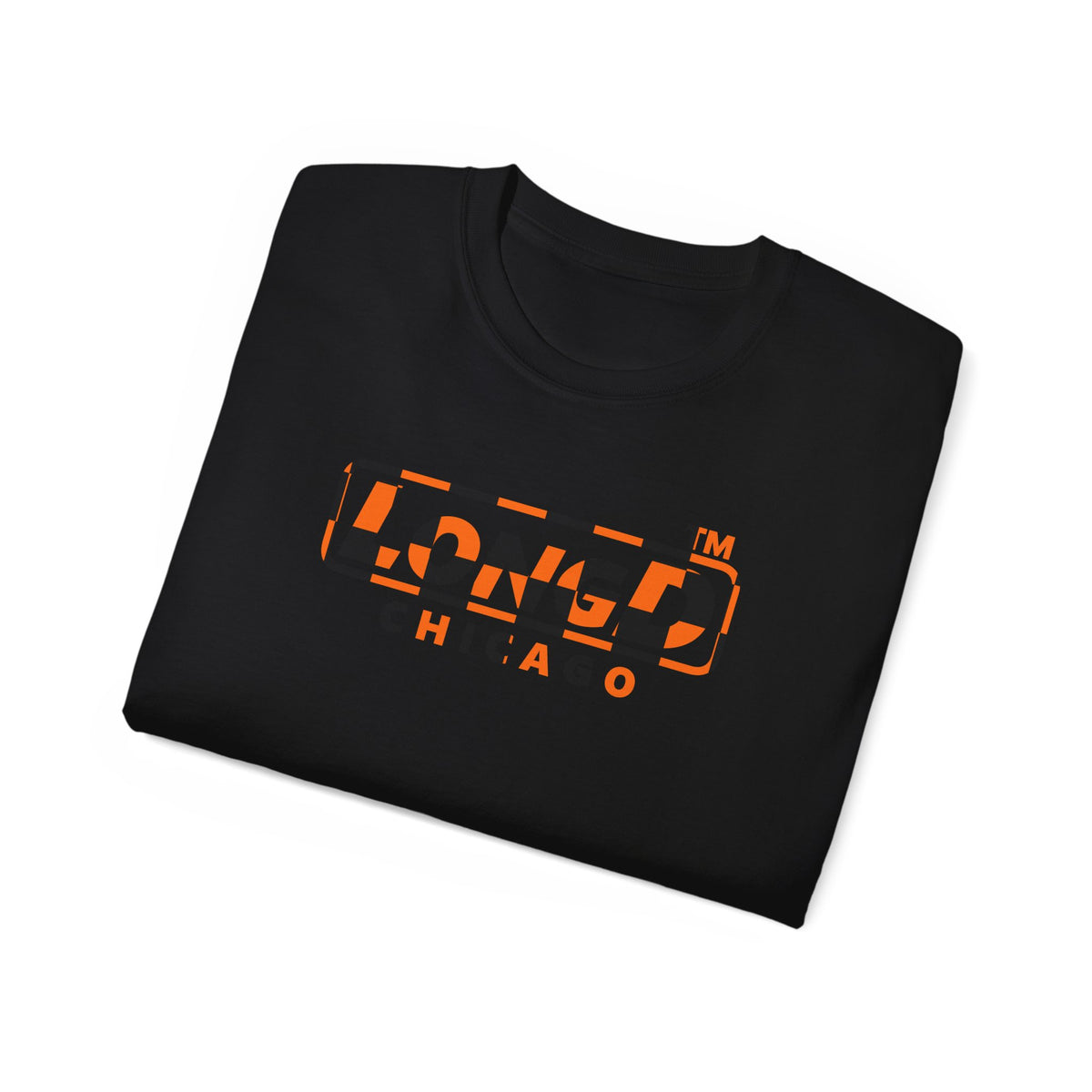 LongD Chicago positive checkered logo (Halloween colors) cotton tee